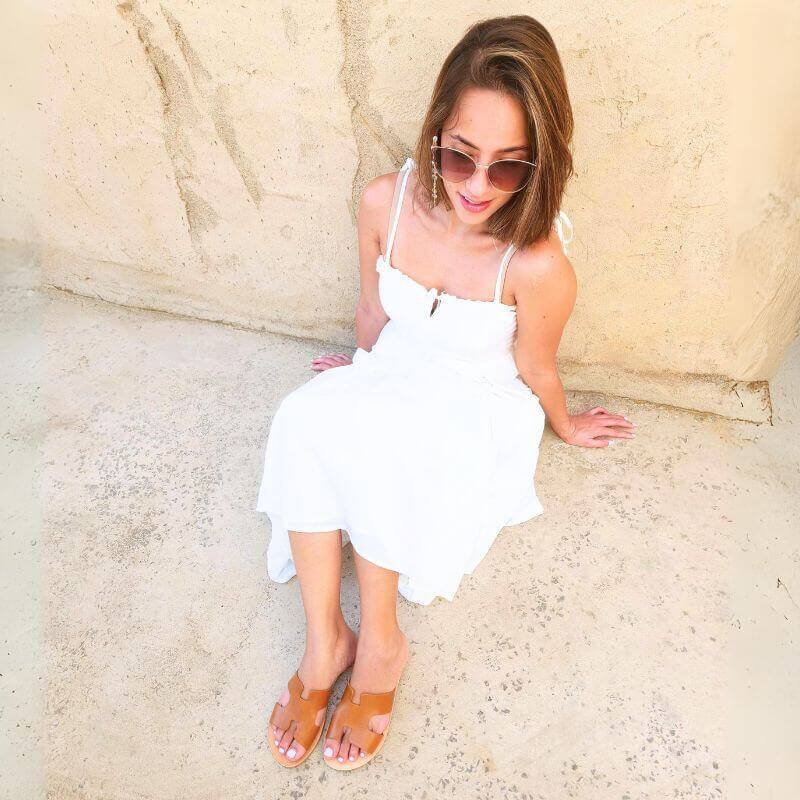 Hania Slide in Tan - Shoeq
