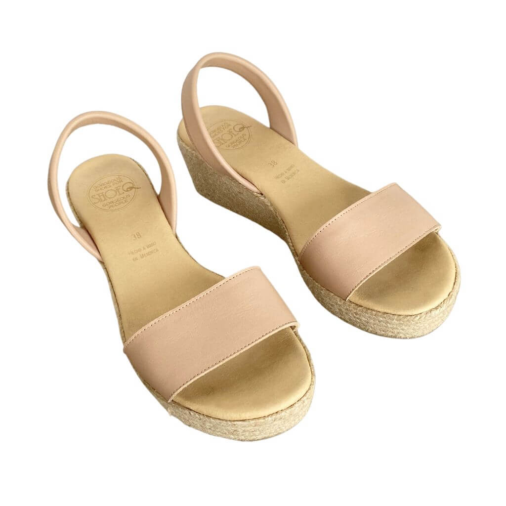 Lexie Espadrille Wedge in Latte - Shoeq