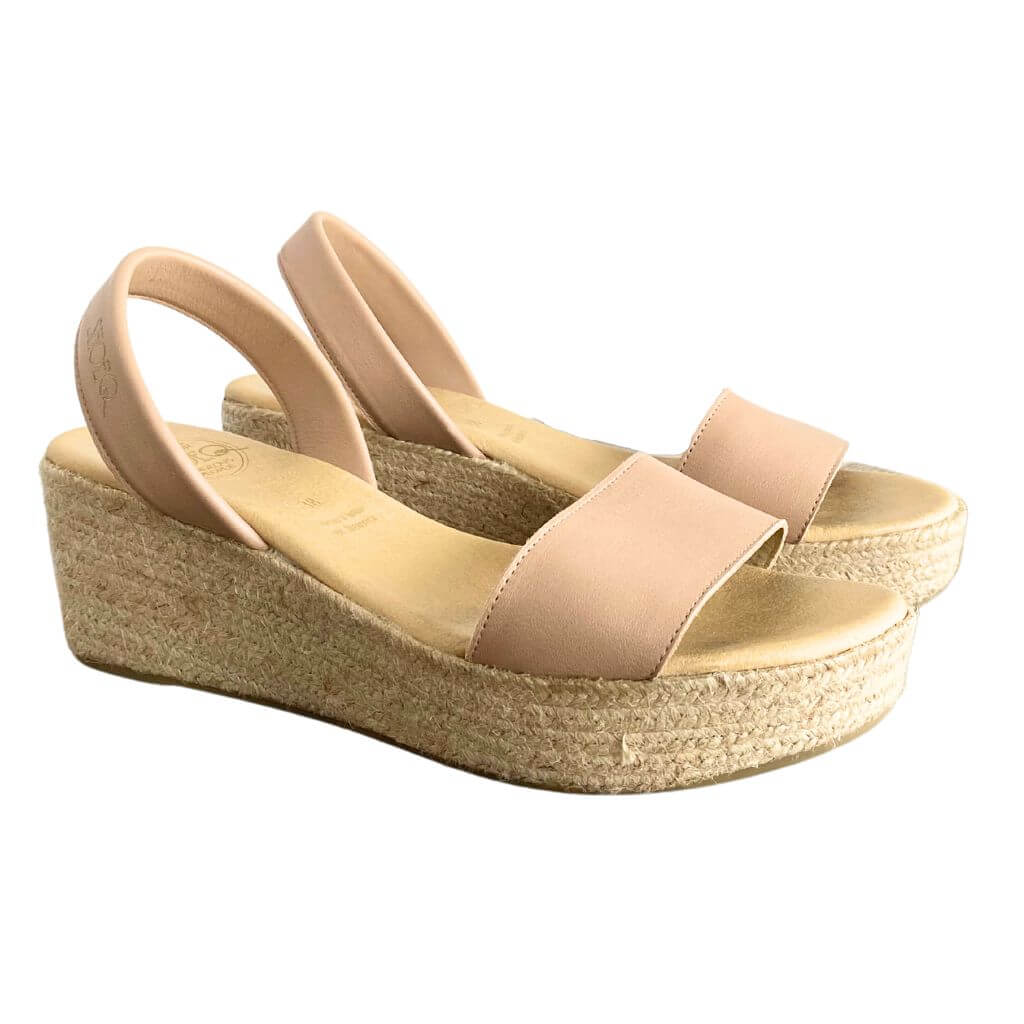 Lexie Espadrille Wedge in Latte - Shoeq