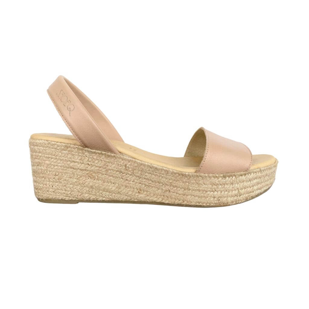 Lexie Espadrille Wedge in Latte - Shoeq