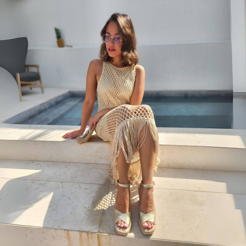 Lucia Espadrille Wedge in Champagne - Shoeq