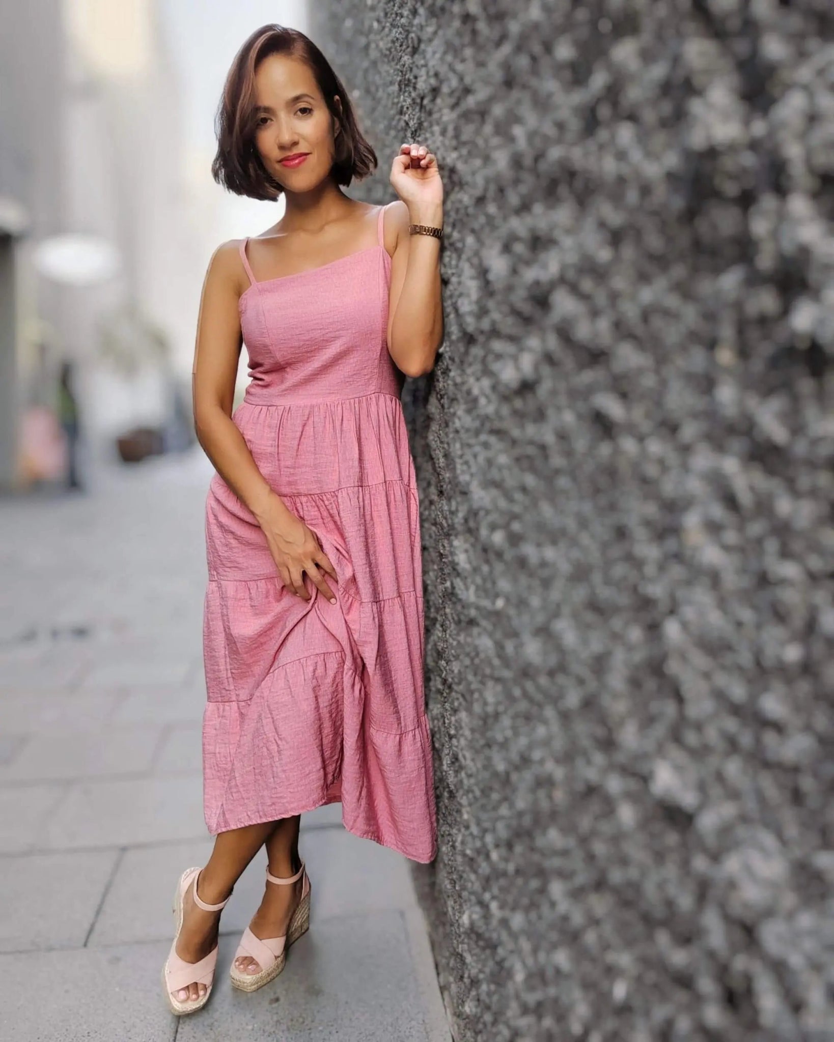 Lucia Espadrille Wedge in Rose - Shoeq