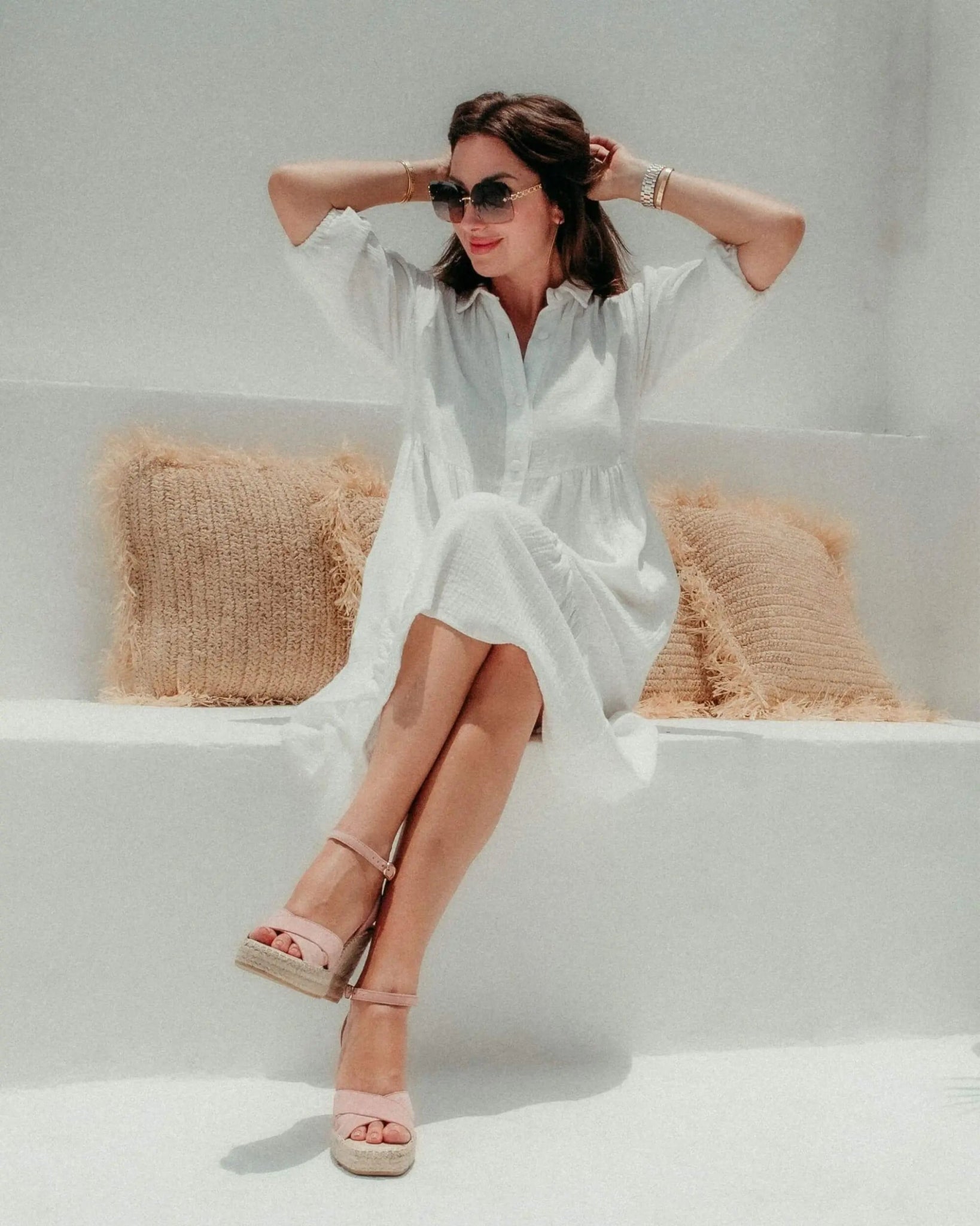 Lucia Espadrille Wedge in Rose - Shoeq