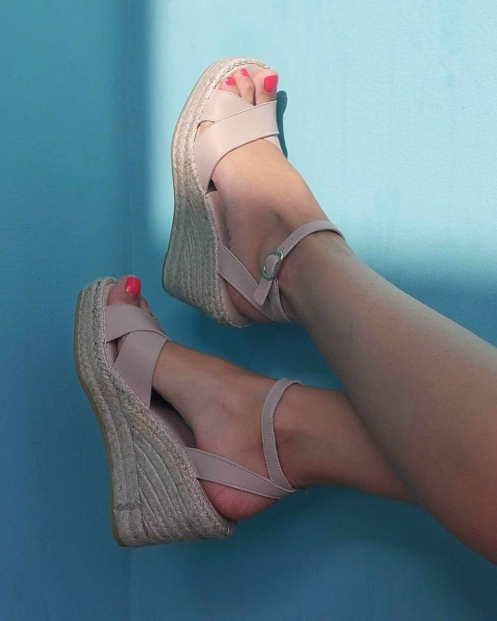 Lucia Espadrille Wedge in Sand - Shoeq