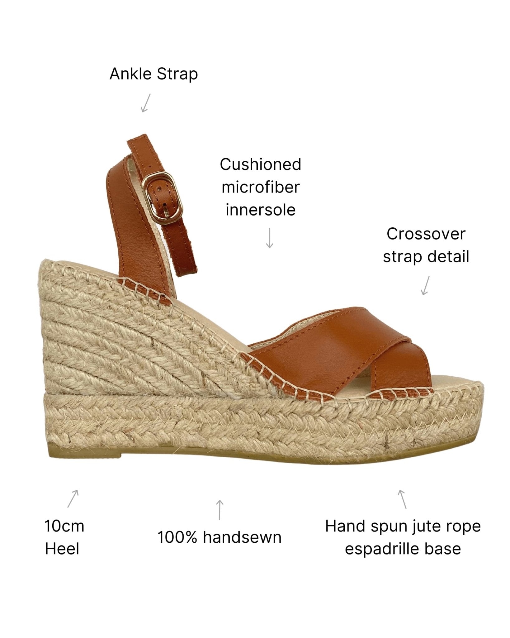 Lucia Espadrille Wedge in Tan - Shoeq