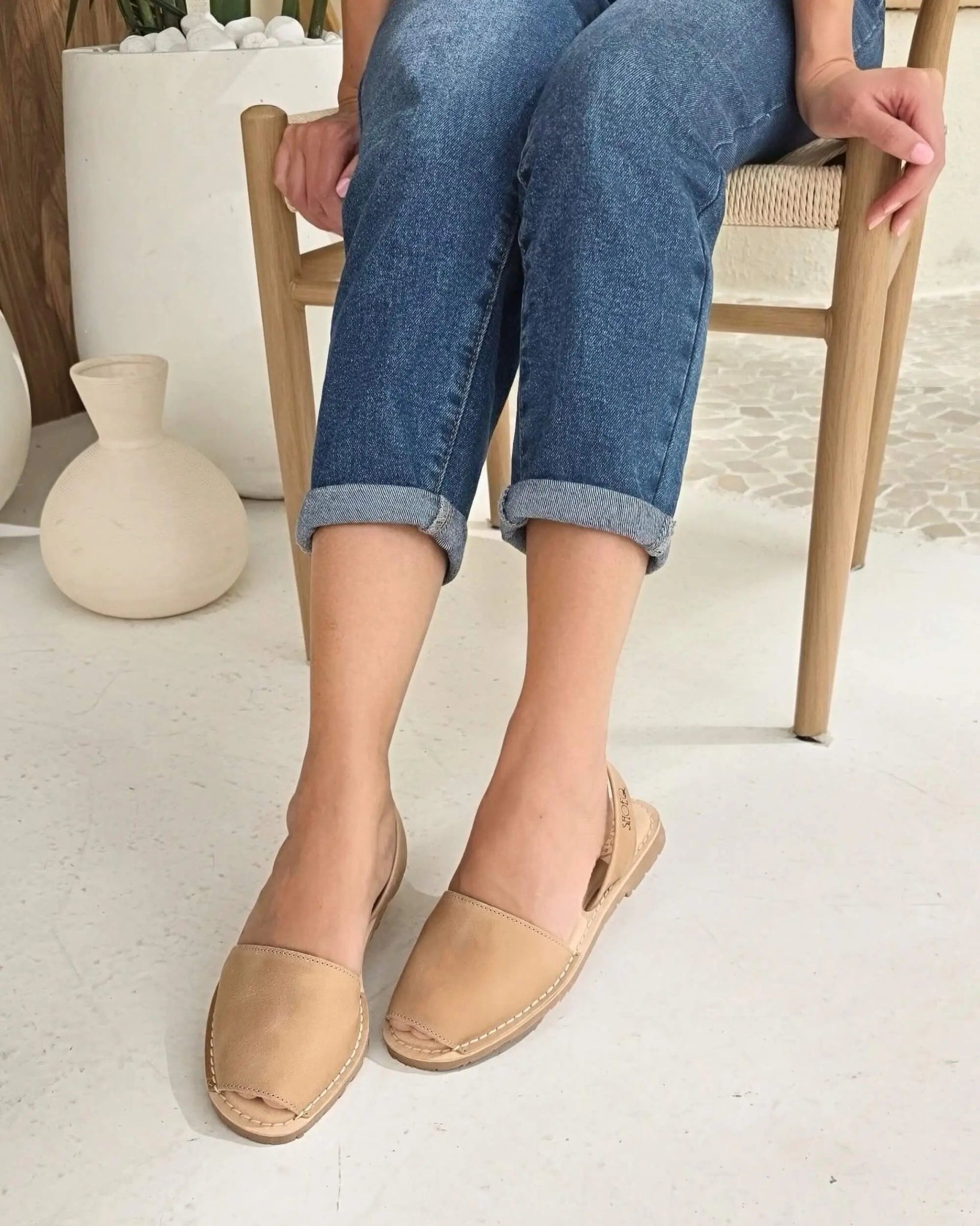 Luxe premium caramel flat shoes Dubai delivery