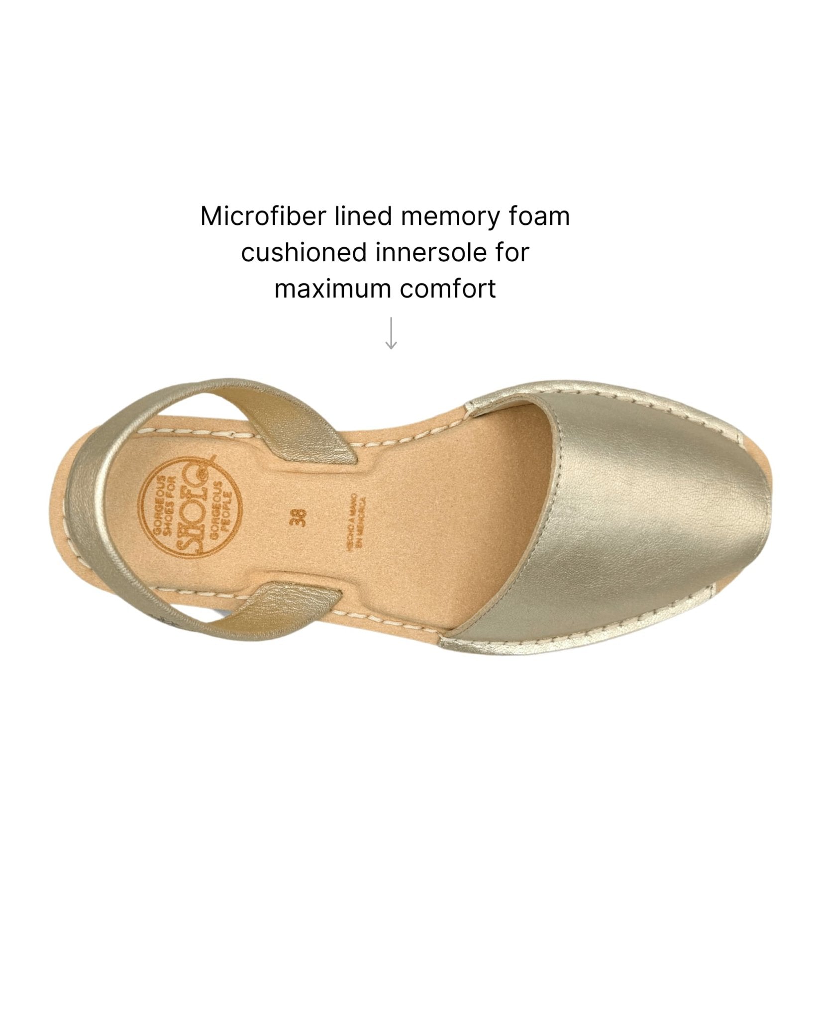 Handcrafted champagne flat shoes teachers workers Dubai UAE