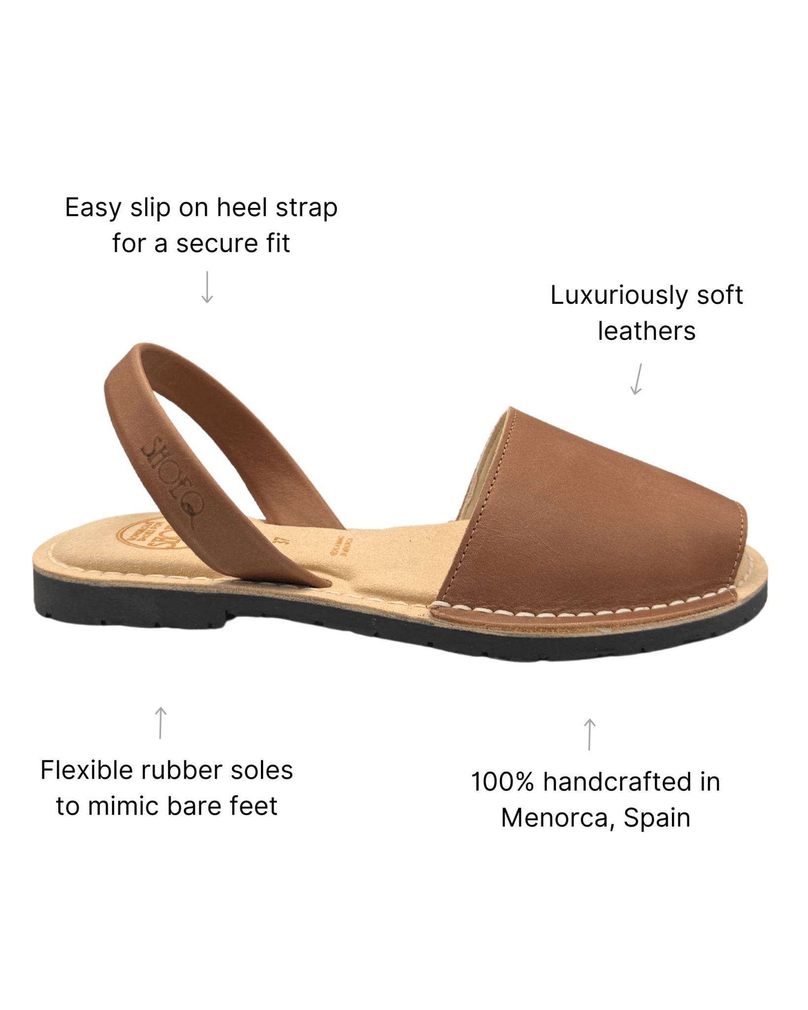 Chocolate Avarca side view memory foam leather innersole