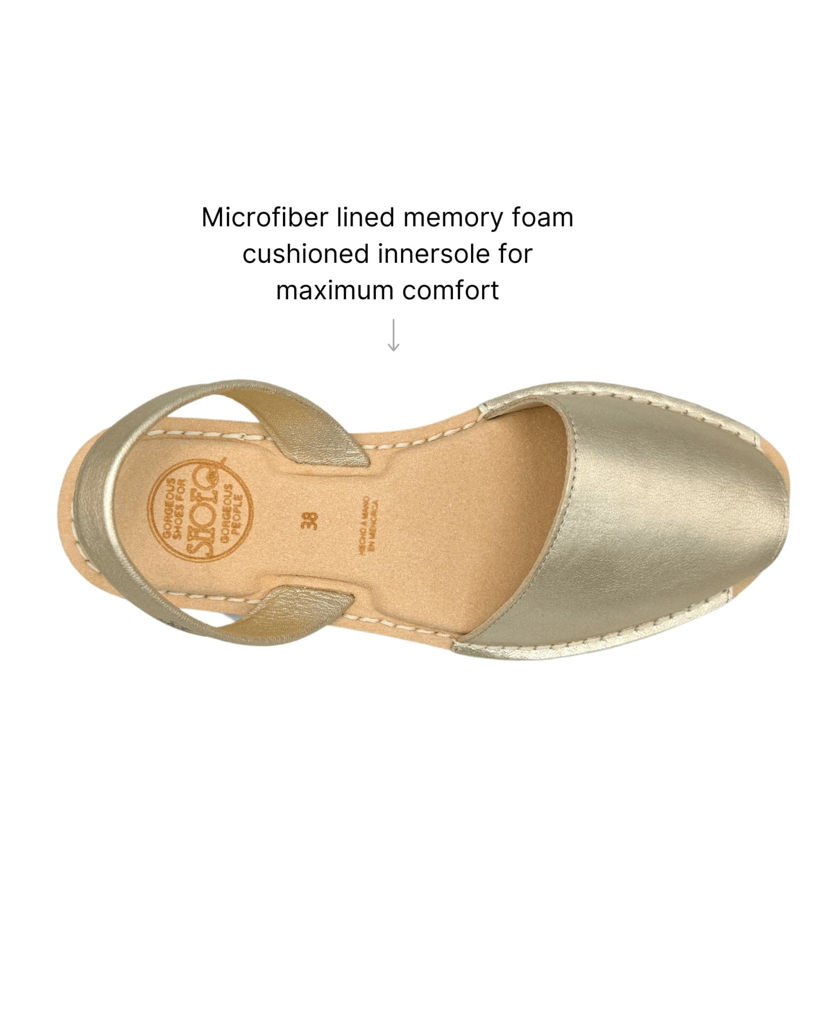 Luxe Avarca gold vegan flat shoes walking travel Dubai