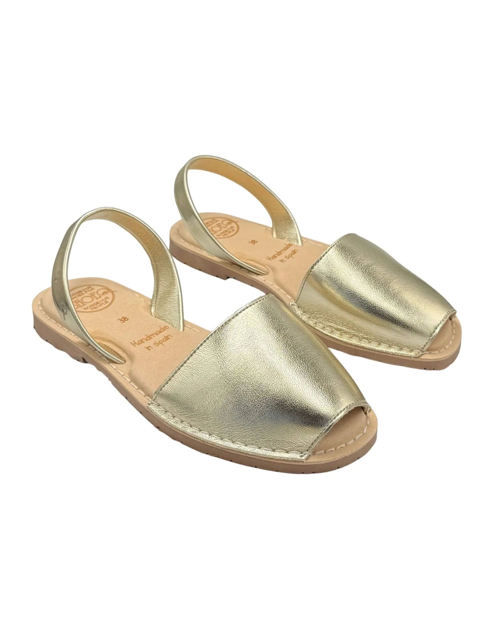 Gold metallic vegan flat shoes casual office work Dubai