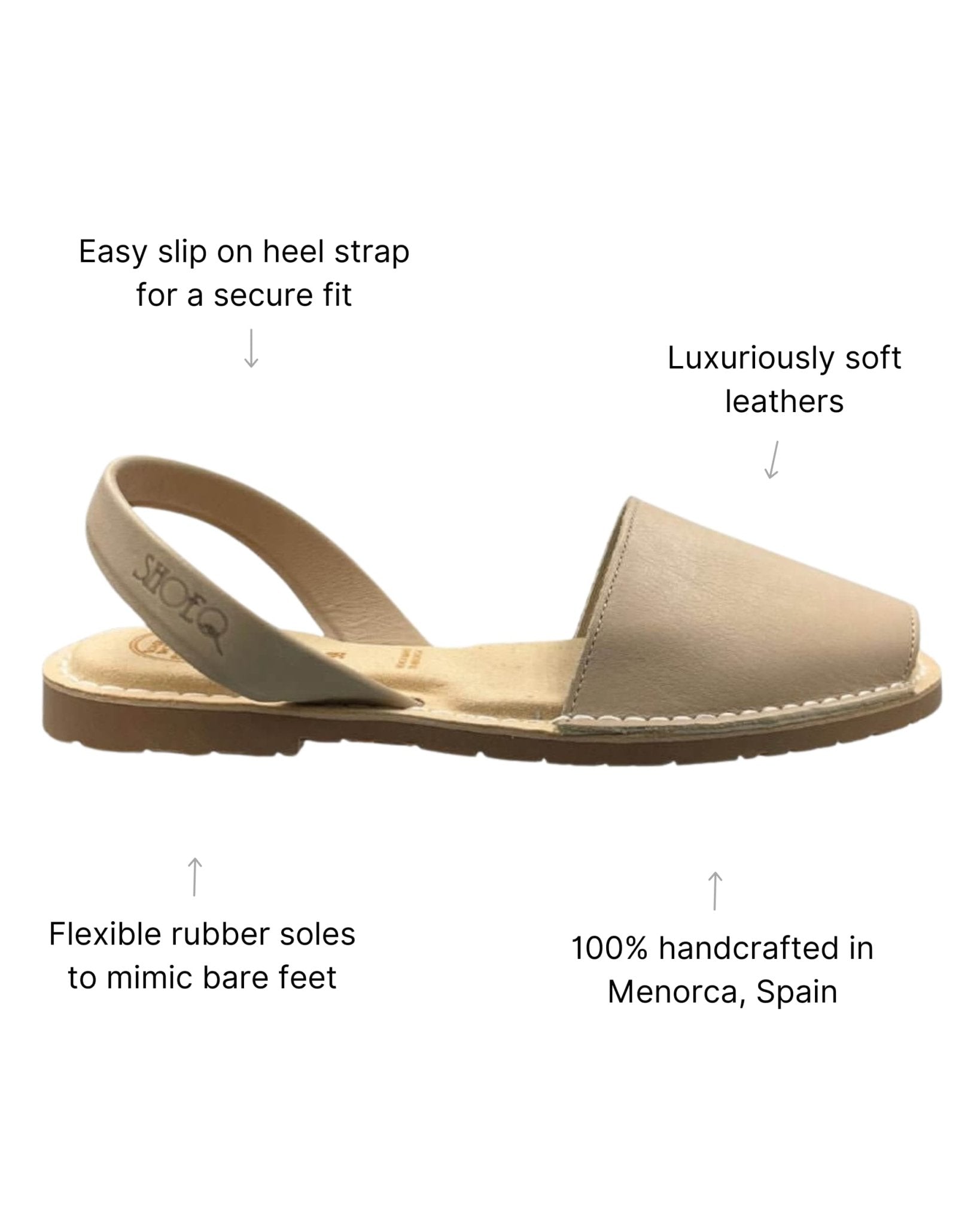 Handcrafted latte beige flat shoes teachers workers Dubai