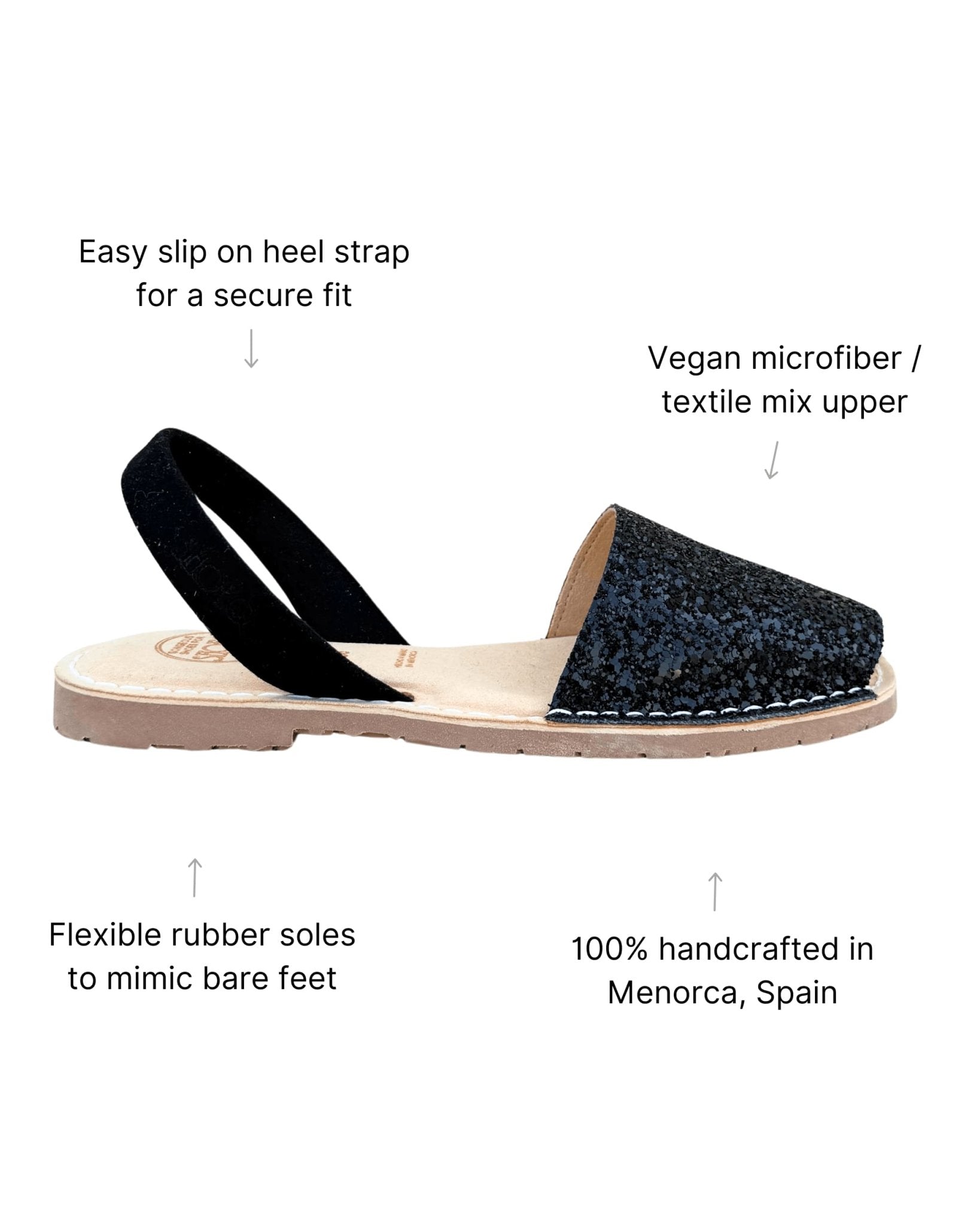 Midnight glitter vegan Avarca all day comfort Dubai UAE