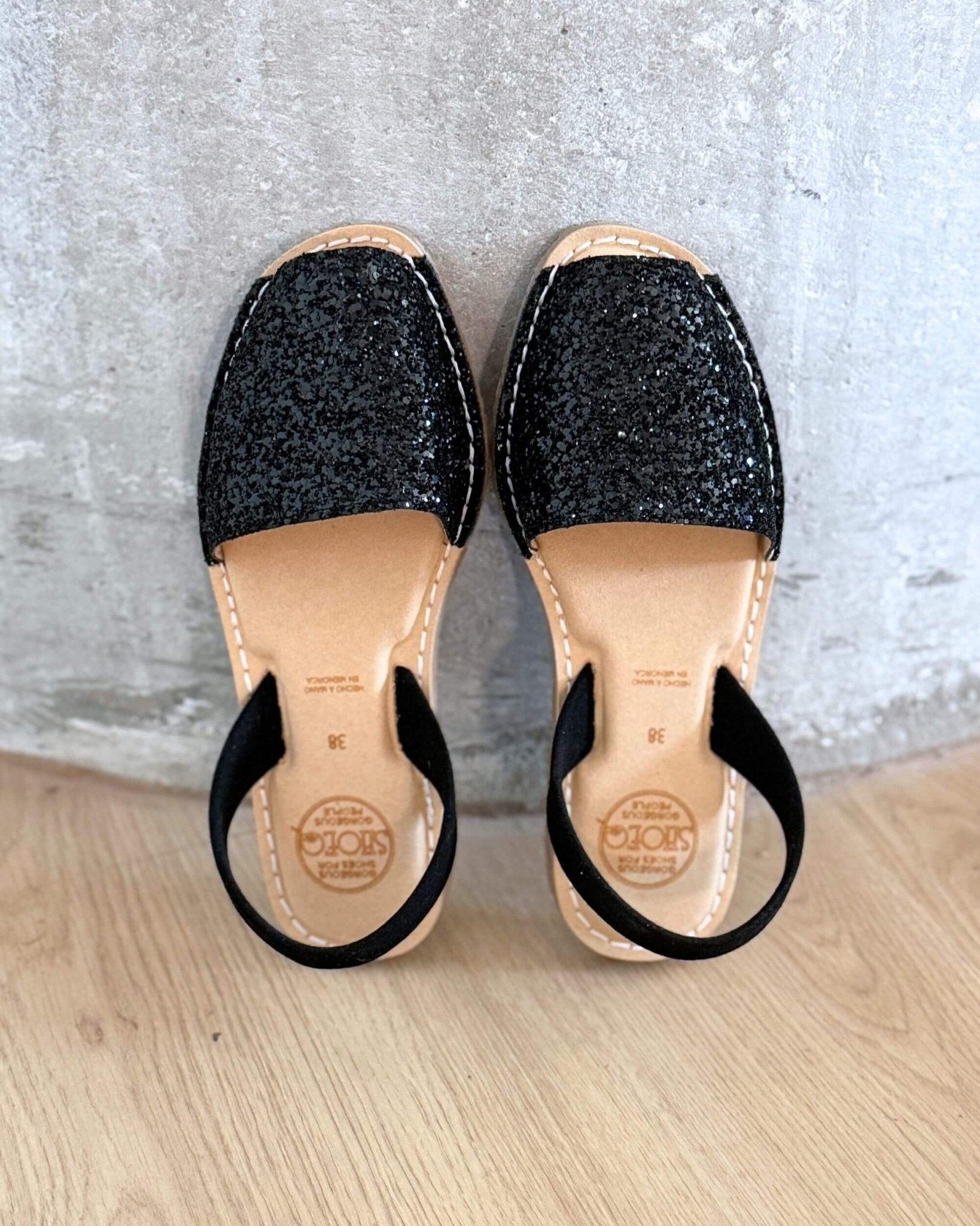 Midnight glitter vegan flat shoes casual office work Dubai