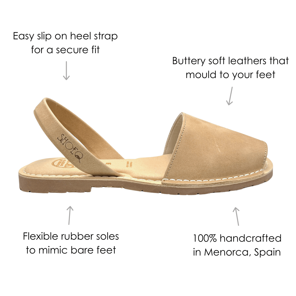 Luxe Premium Avarca in Caramel - Shoeq