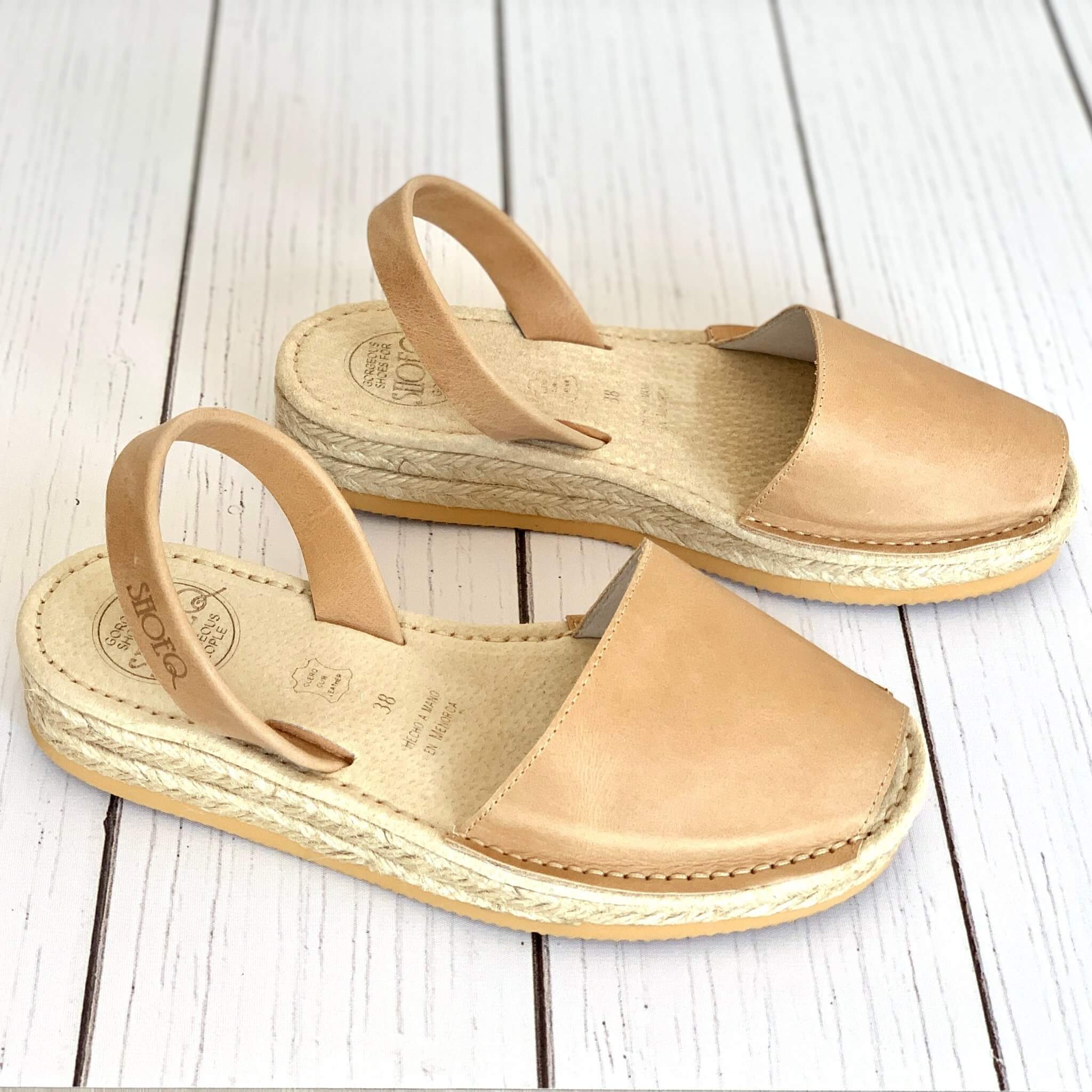 Micro Espadrille Wedge in Caramel - Shoeq