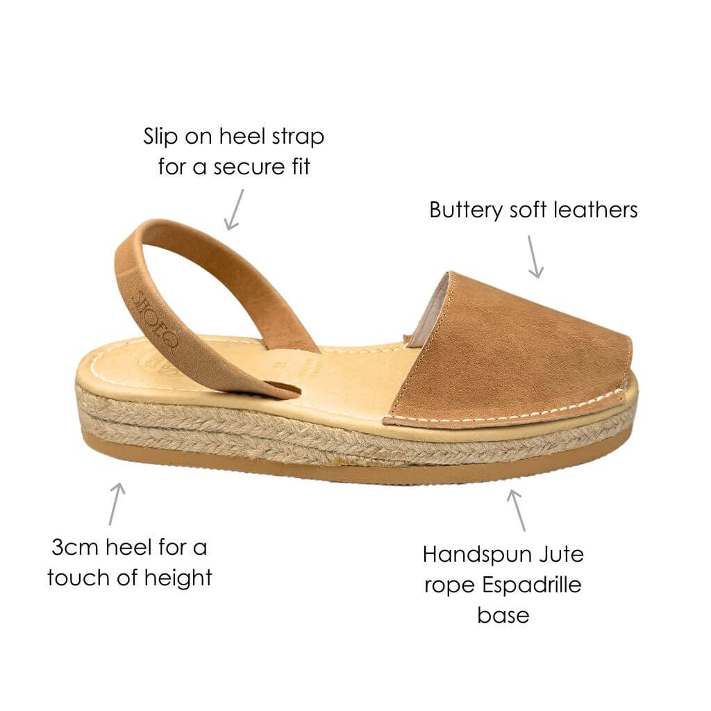 Micro Espadrille Wedge in Caramel - Shoeq
