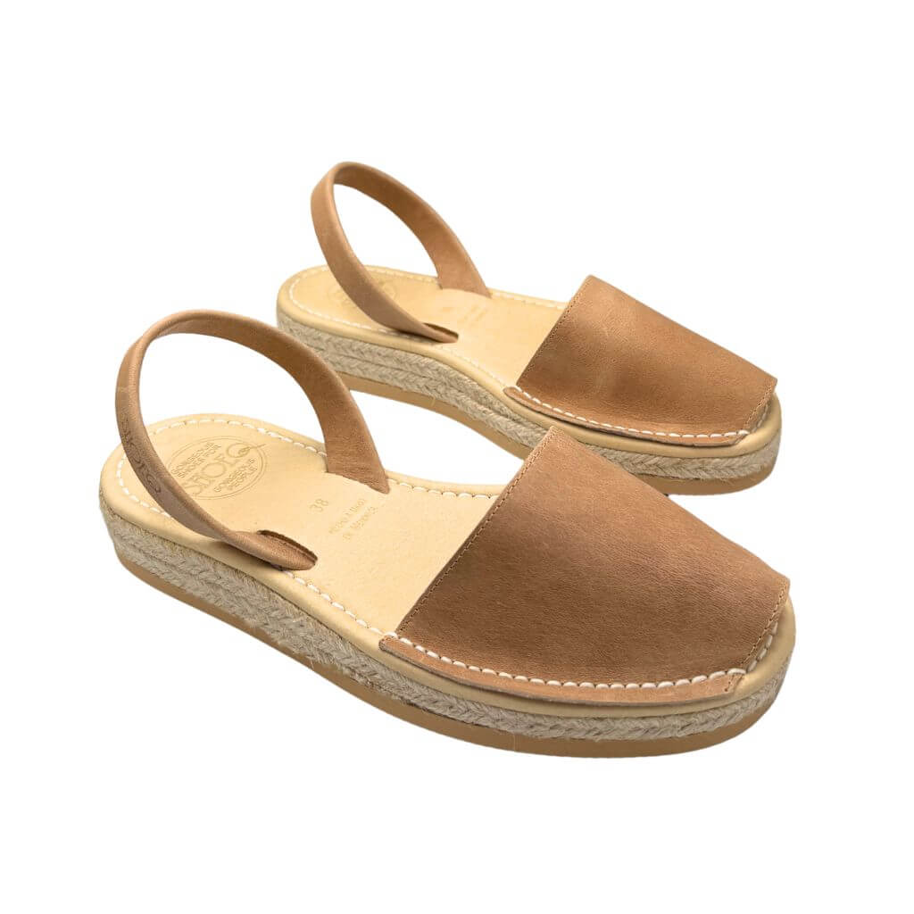 Micro Espadrille Wedge in Caramel - Shoeq