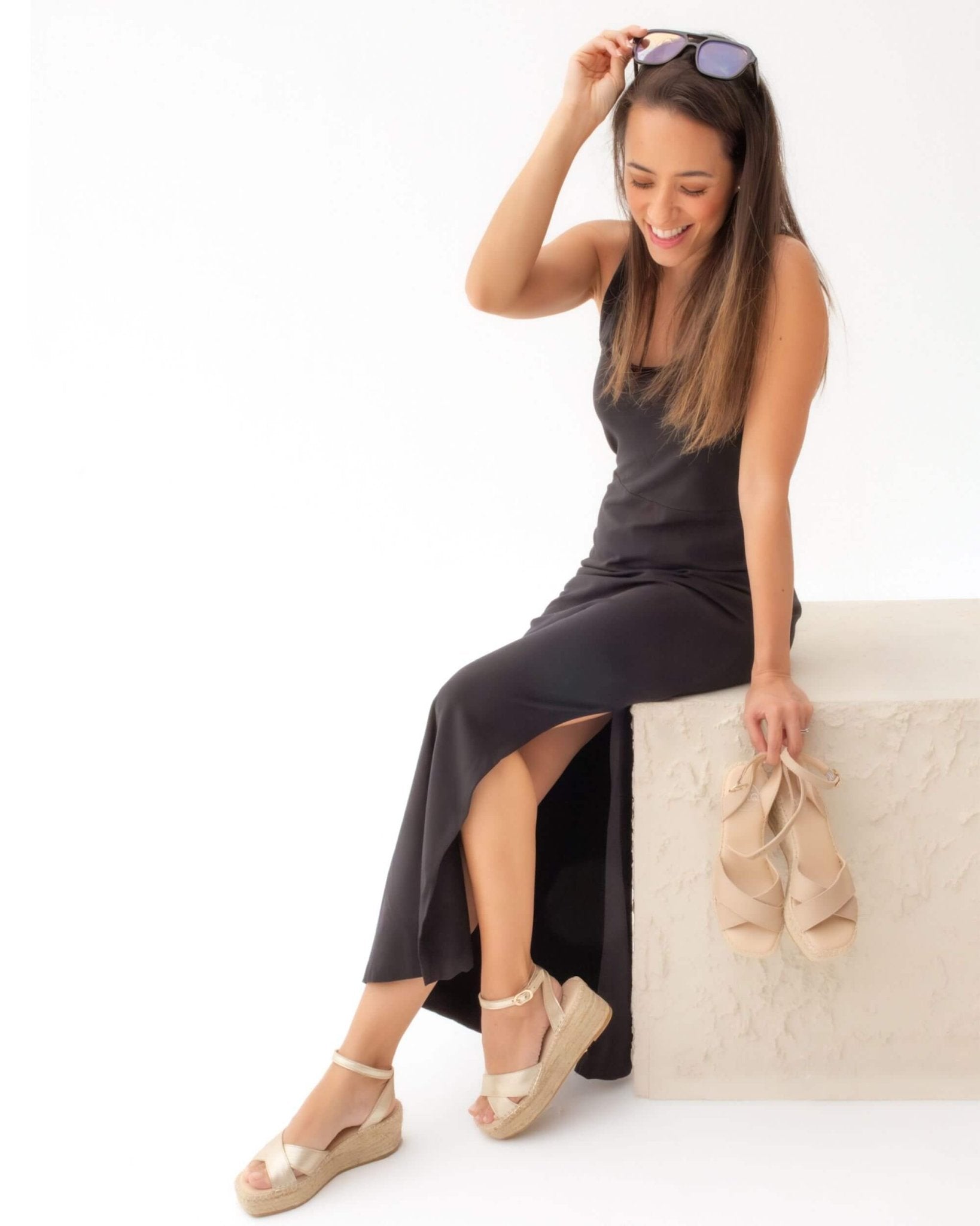 Mila Espadrille Wedge in Champagne - Shoeq