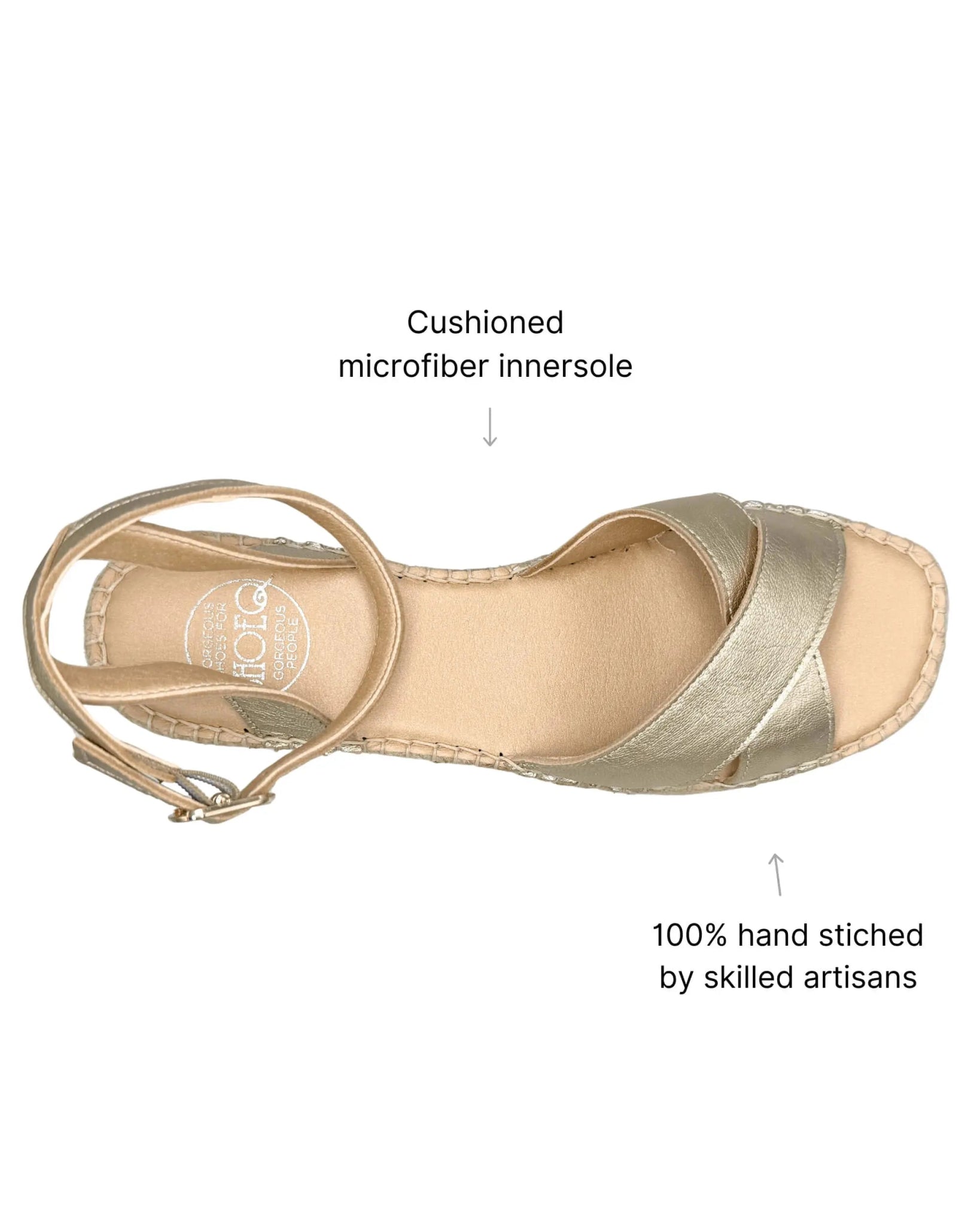 Mila Espadrille Wedge in Champagne - Shoeq