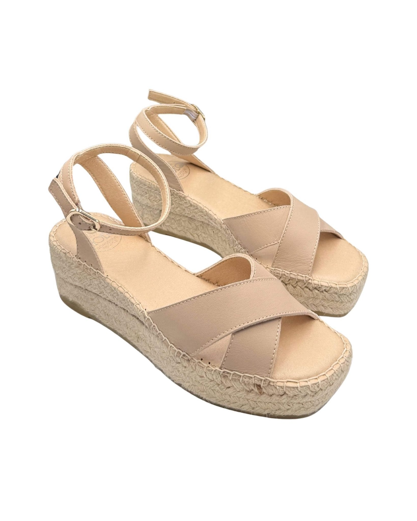 Mila Espadrille Wedge in Sand - Shoeq