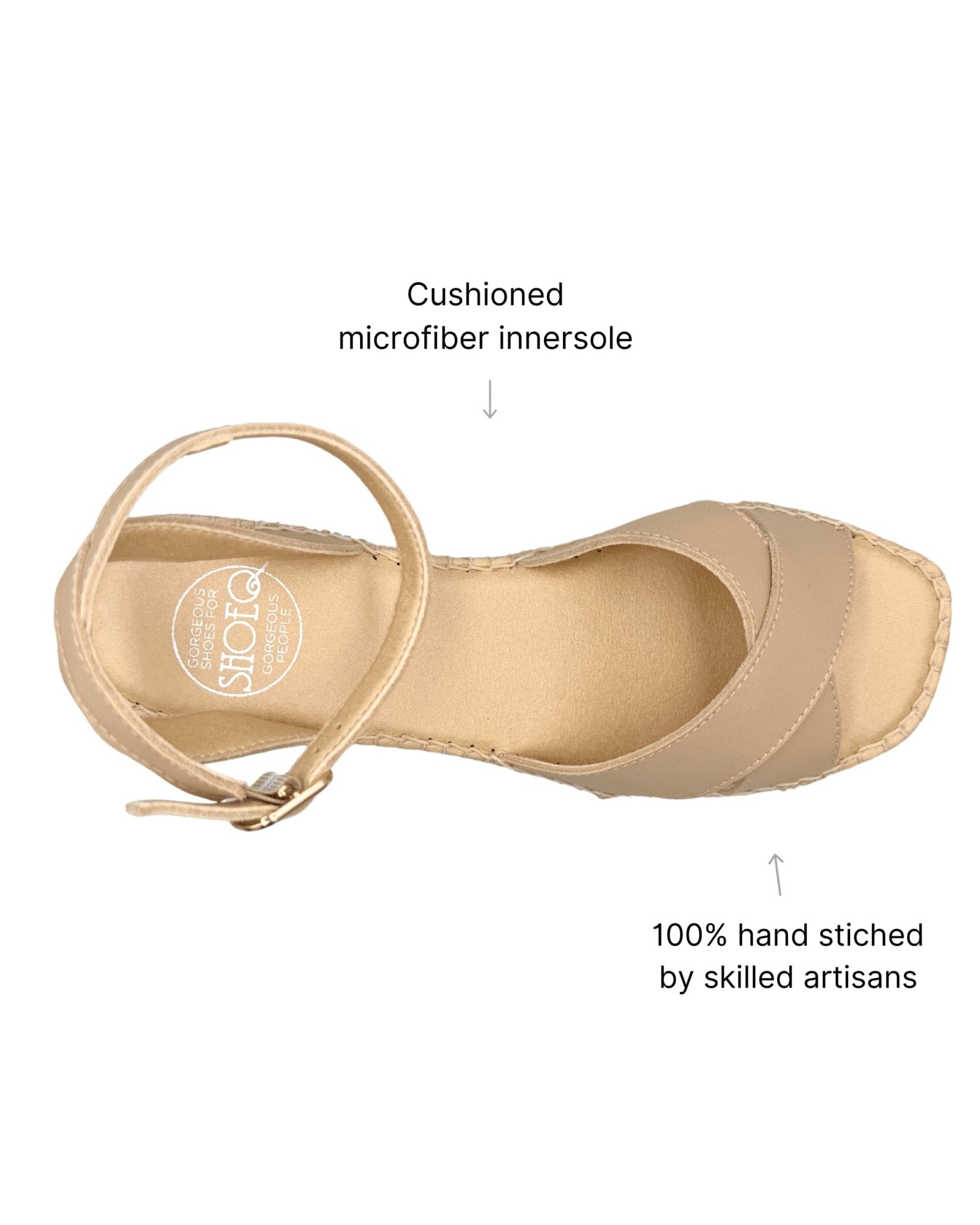 Mila Espadrille Wedge in Sand - Shoeq