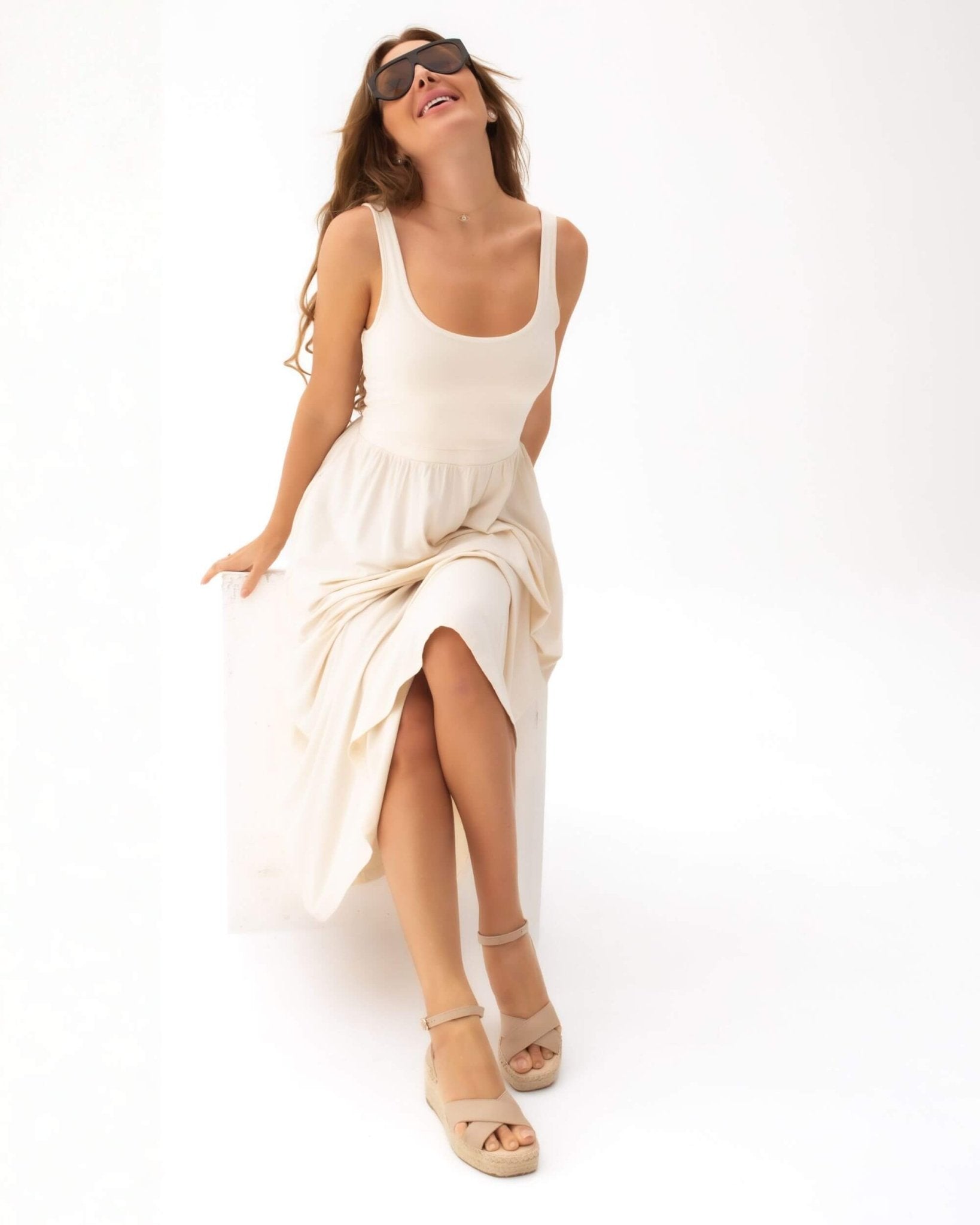 Mila Espadrille Wedge in Sand - Shoeq