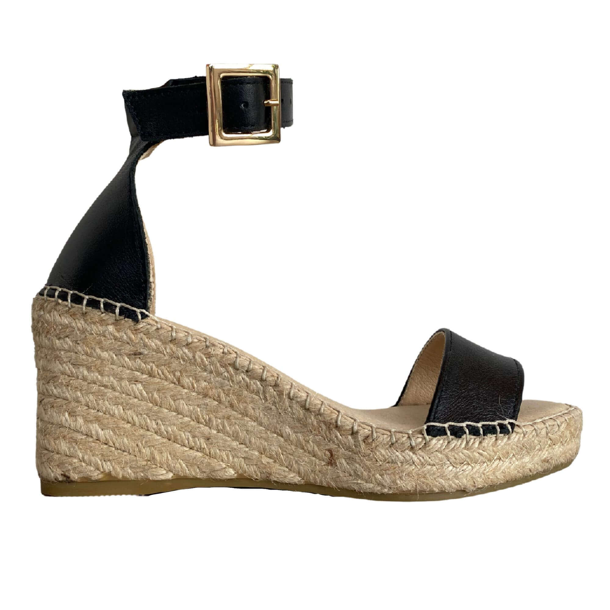 Olivia Espadrille Wedge in Midnight - Shoeq