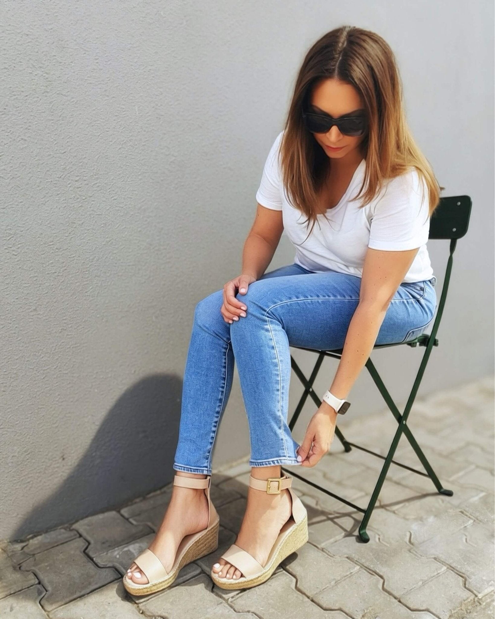 Olivia Espadrille Wedge in Sand - Shoeq