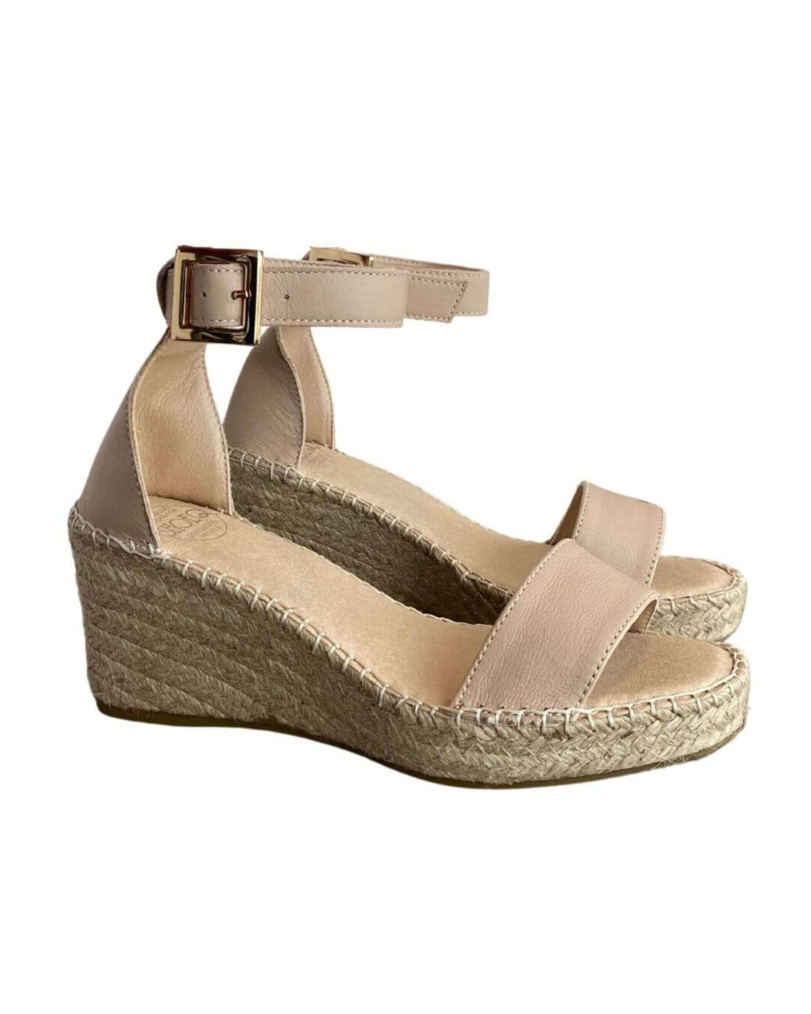 Olivia Espadrille Wedge in Sand - Shoeq