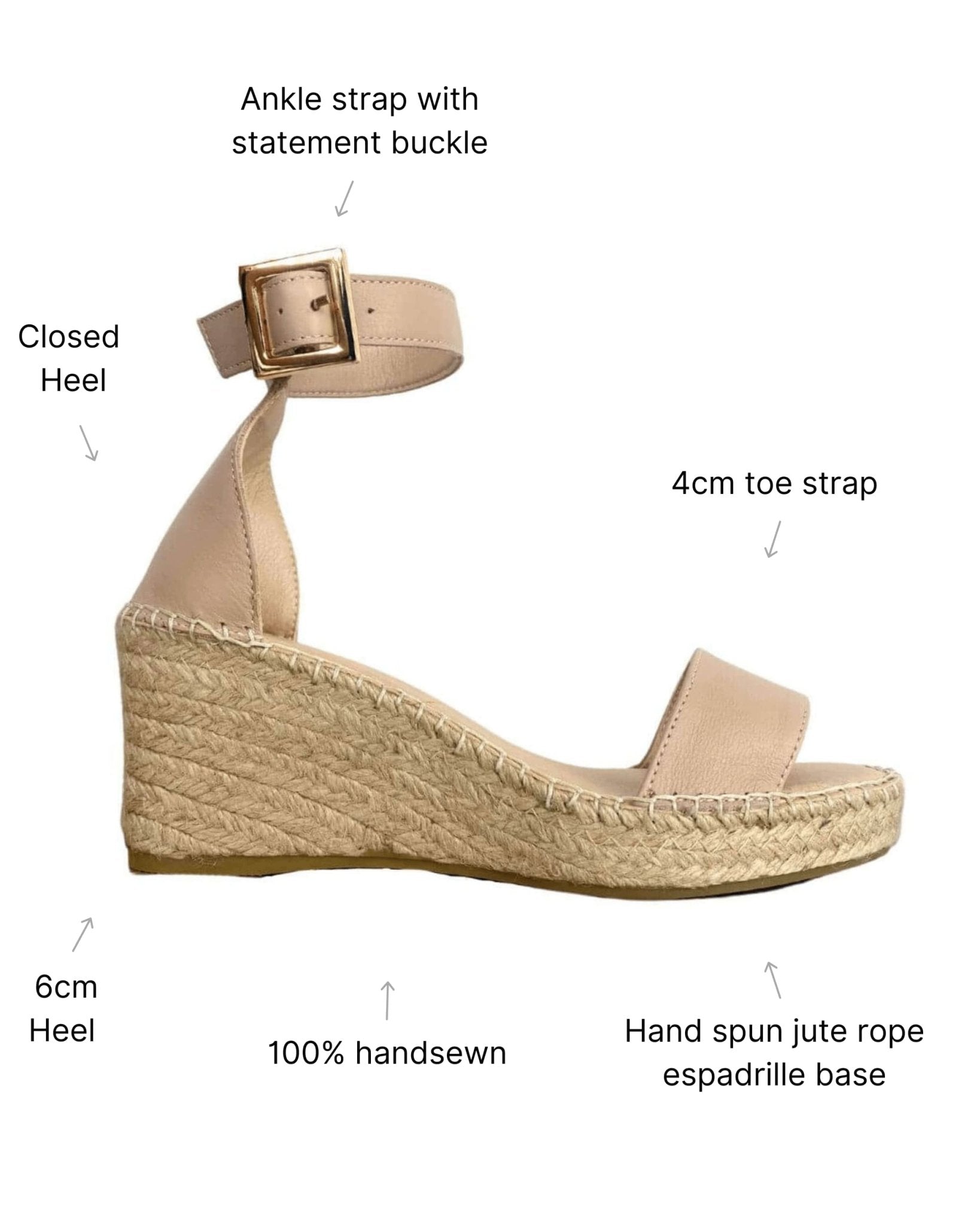 Olivia Espadrille Wedge in Sand - Shoeq