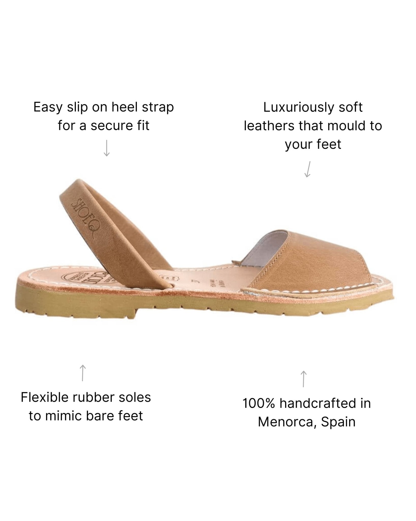 Peekaboo Avarca in Caramel - Shoeq