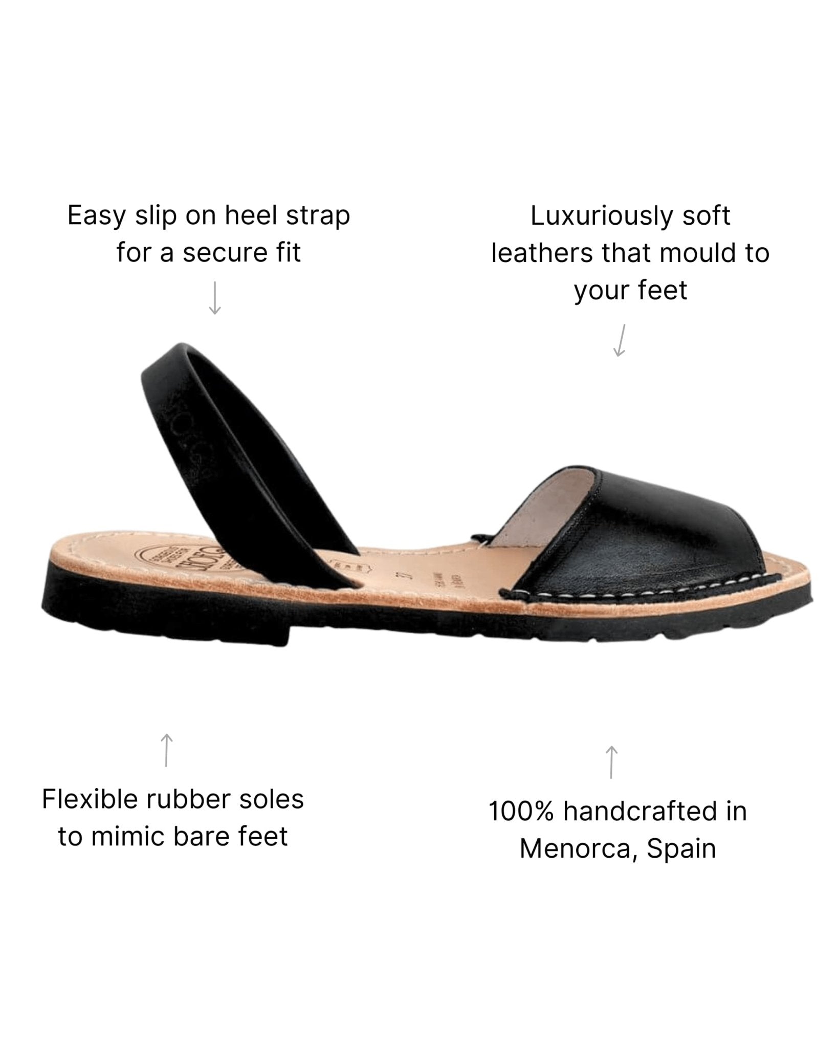 Peekaboo Avarca charcoal peekaboo design top view Menorcan flat sandal - Shoeq