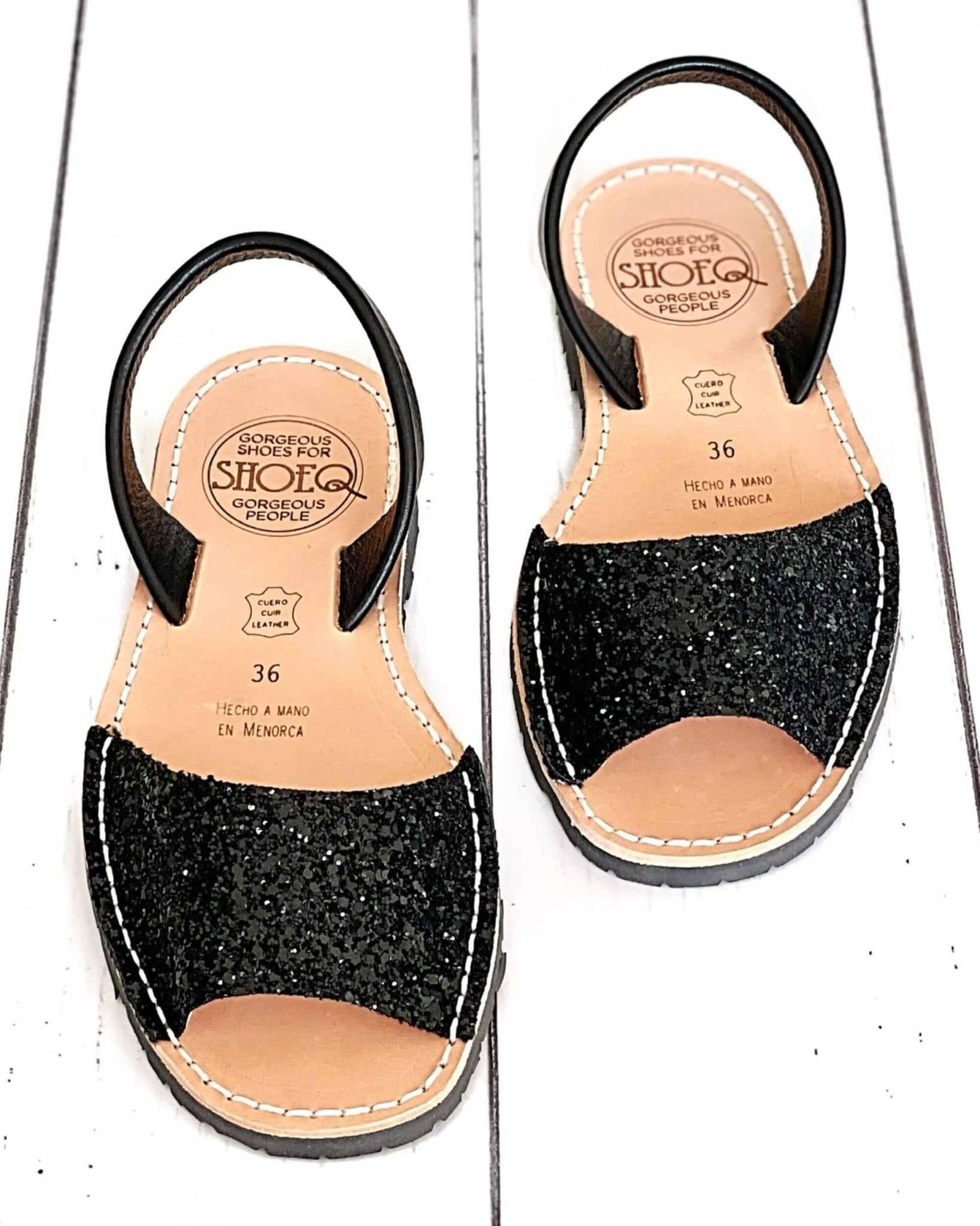 Peekaboo Avarca in Midnight Glitter - Shoeq