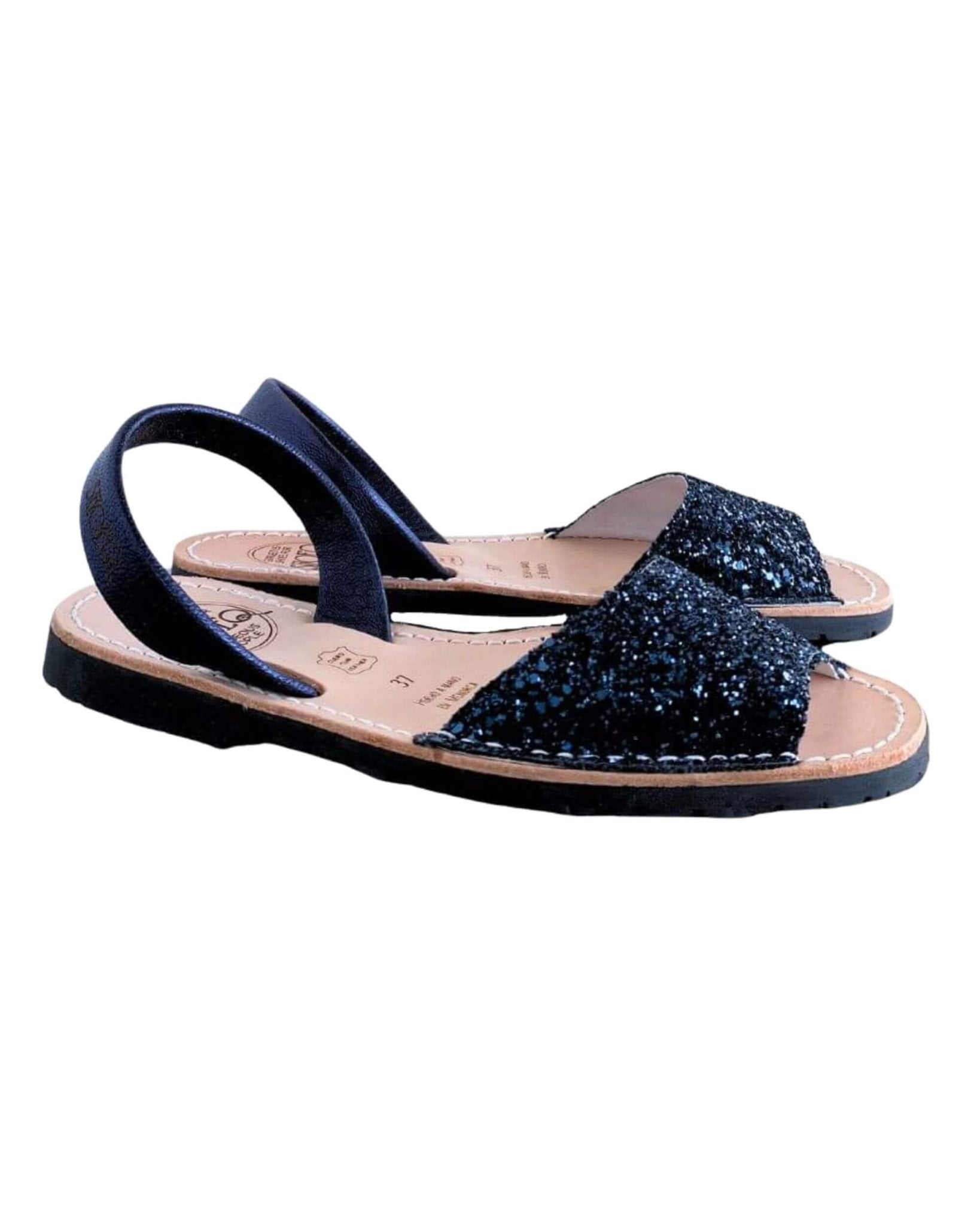 Peekaboo Avarca in Navy Glitter - Shoeq