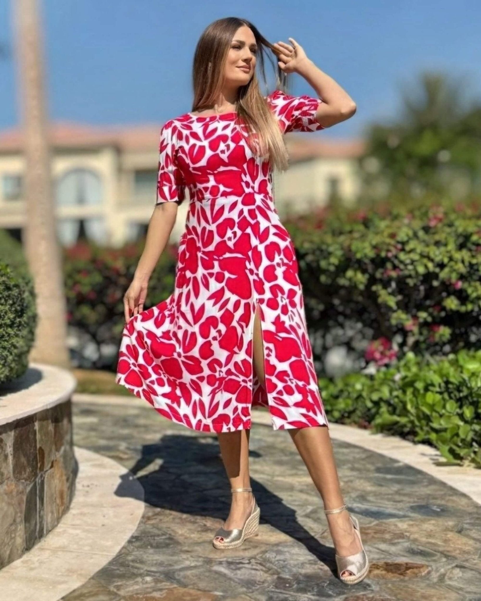 Peep Toe Espadrille Wedge in Champagne - Shoeq