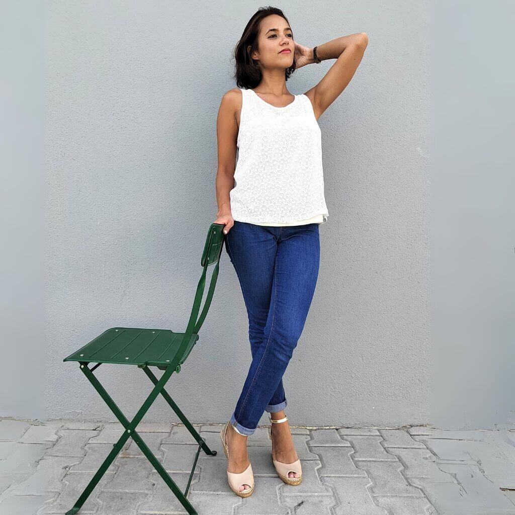 Peep Toe Wedge in Sandy Champagne
