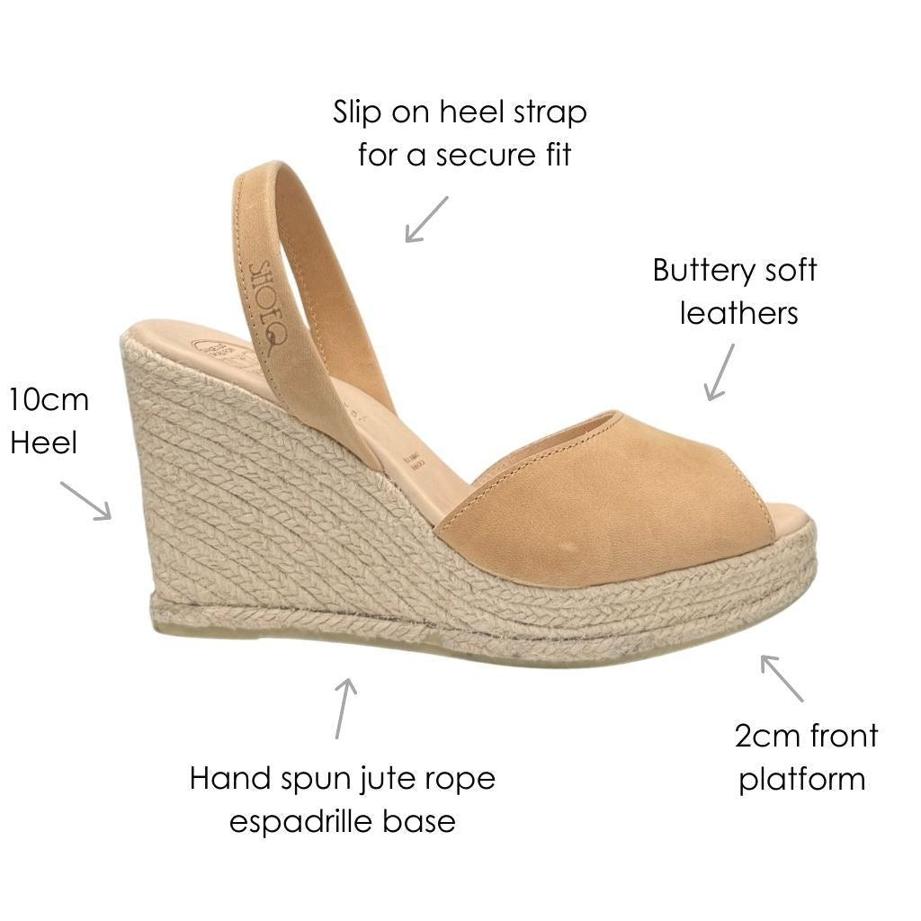 Roxy Espadrille Wedge in Caramel - Shoeq