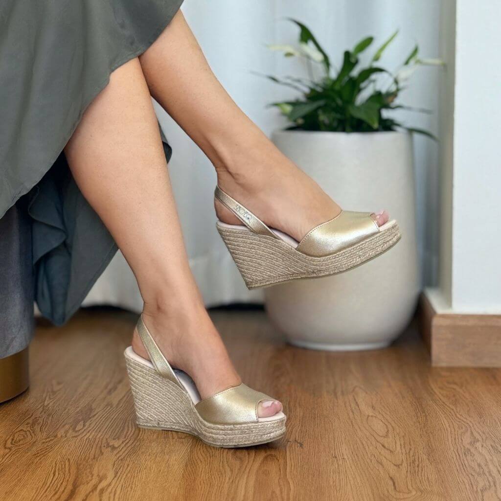 Roxy Espadrille Wedge in Champagne - Shoeq