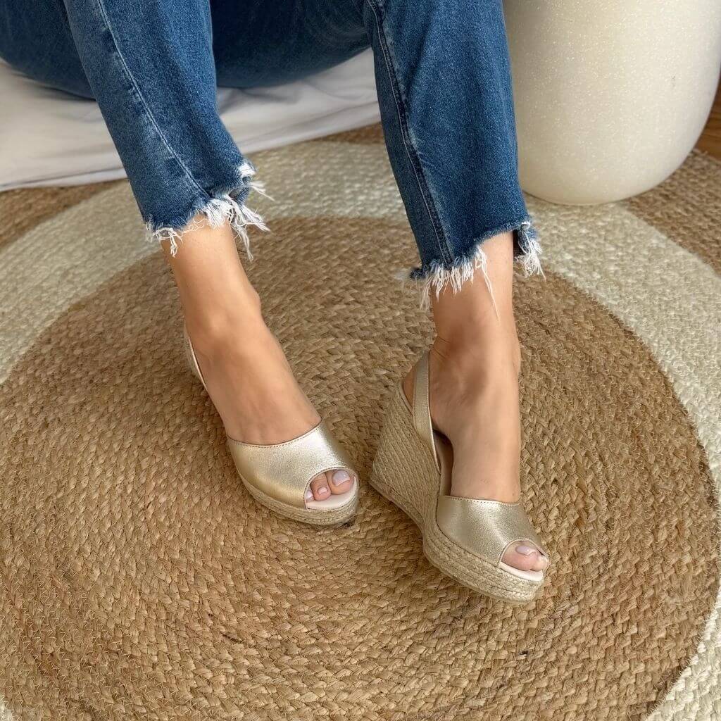 Roxy Espadrille Wedge in Champagne - Shoeq