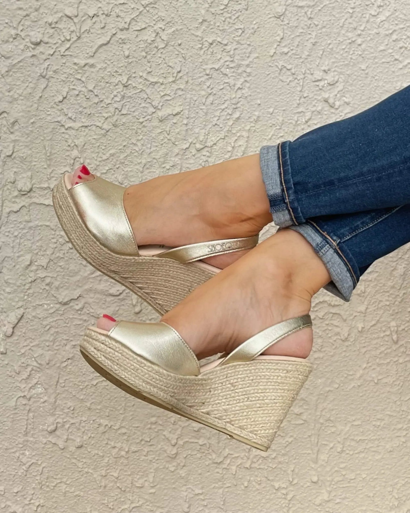 Roxy Espadrille Wedge in Champagne - Shoeq