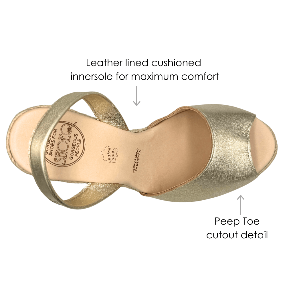 Roxy Espadrille Wedge in Champagne - Shoeq