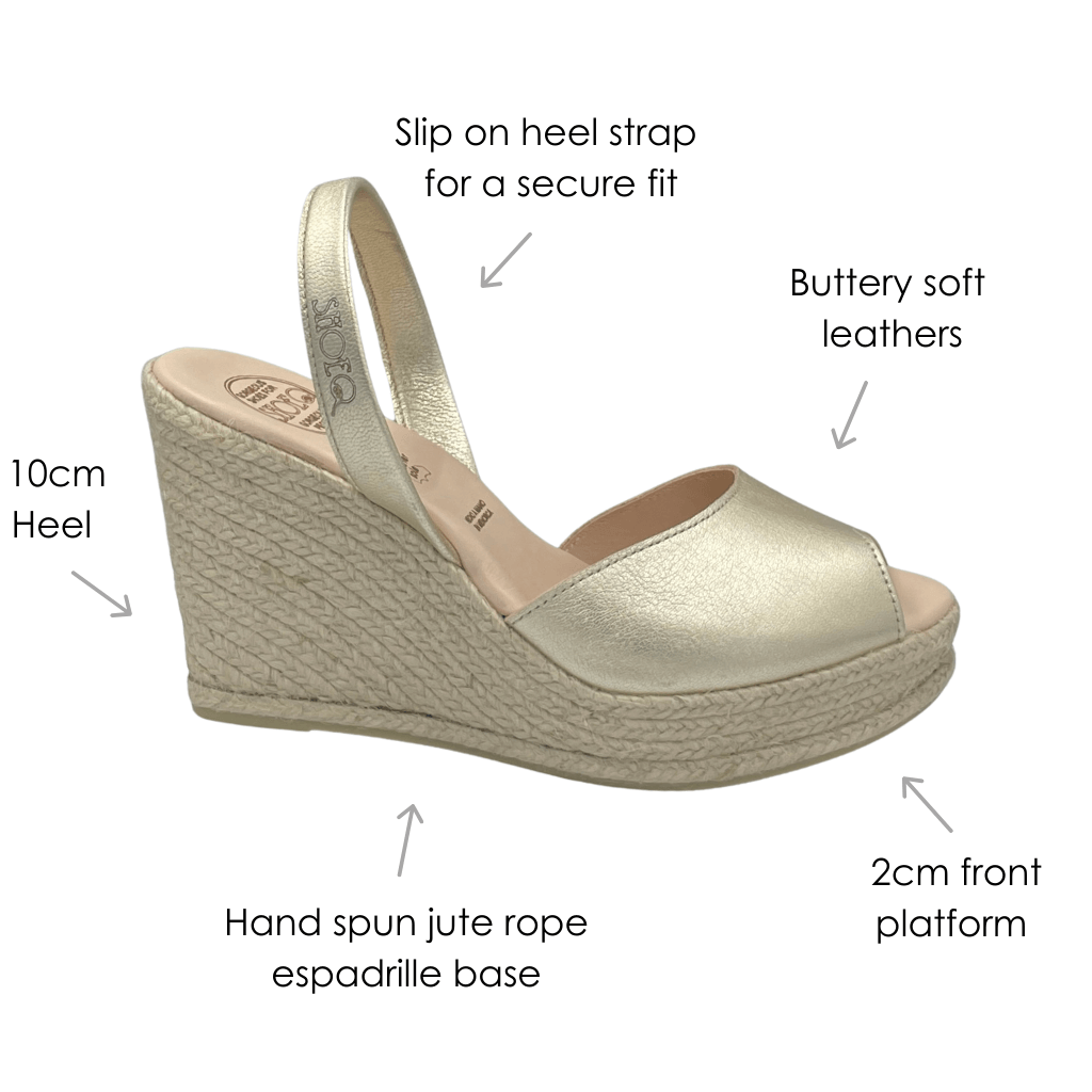 Roxy Espadrille Wedge in Champagne - Shoeq