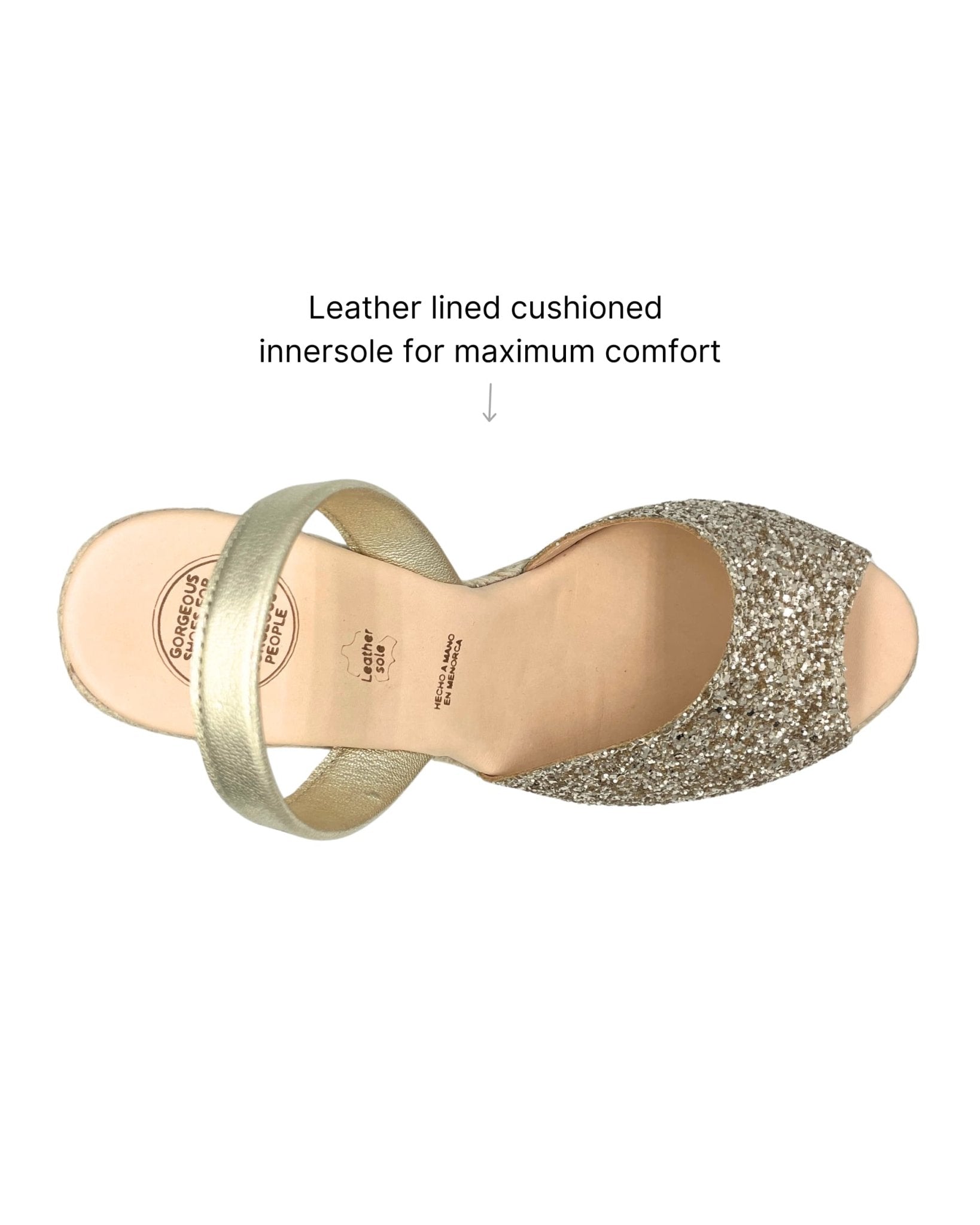 Roxy Espadrille Wedge in Champagne Glitter - Shoeq