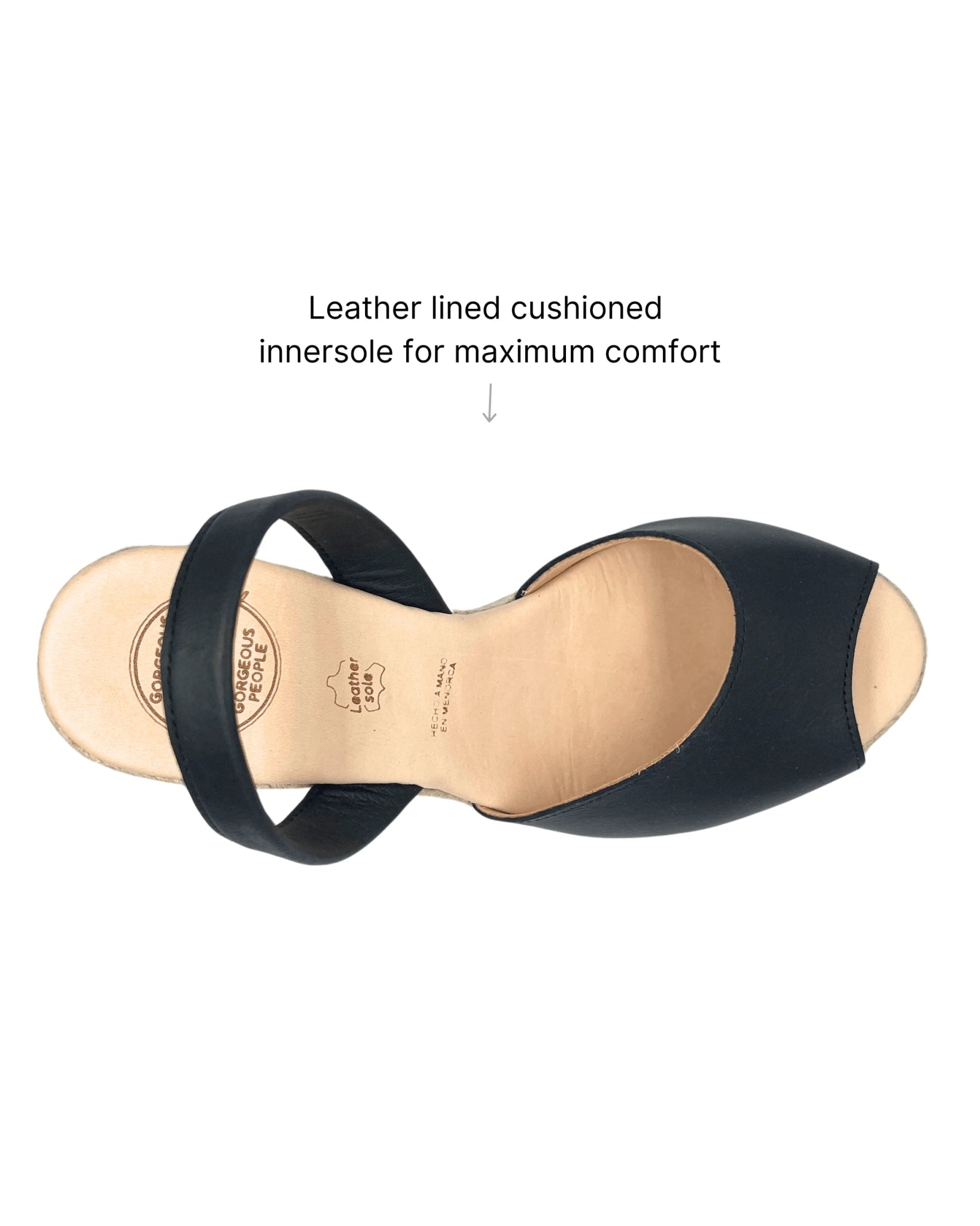 Spanish handmade black high platform wedge espadrilles