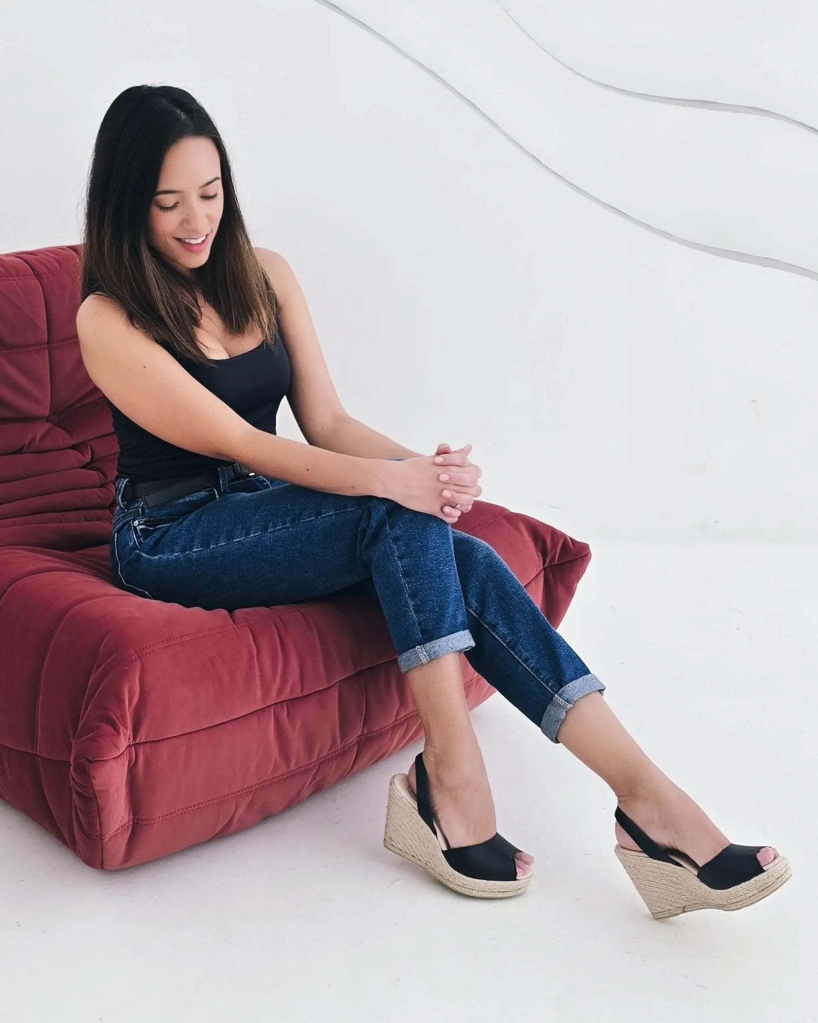 Roxy Espadrille Wedge in Charcoal - Shoeq