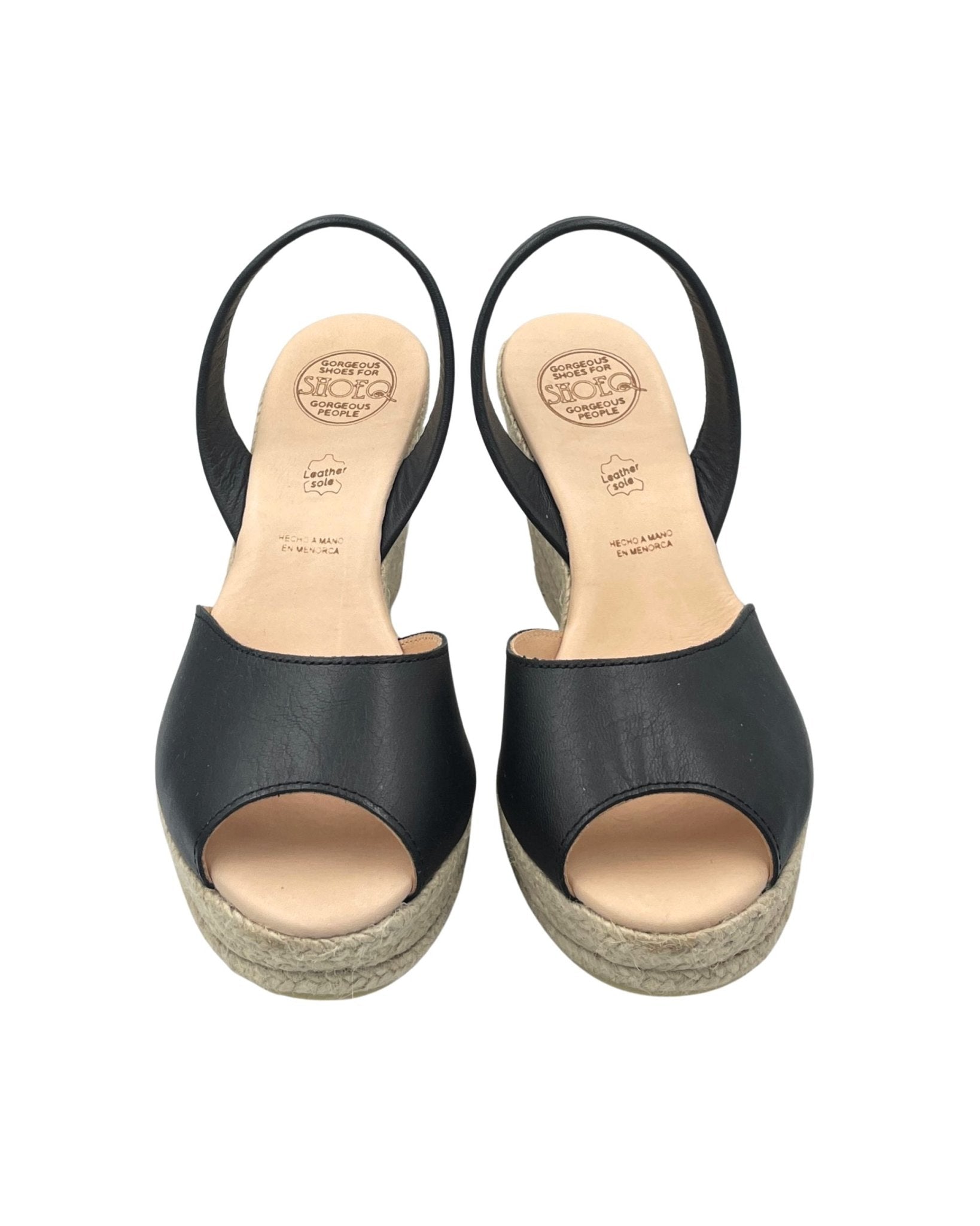 Professional black wedges platform work to evening