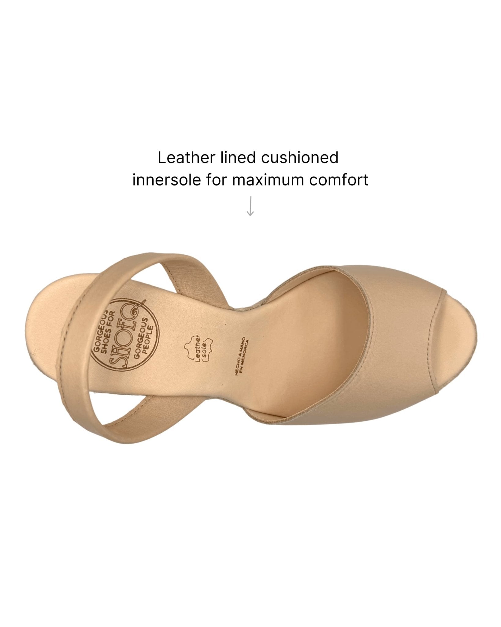 Comfortable high platform wedges latte beige neutral
