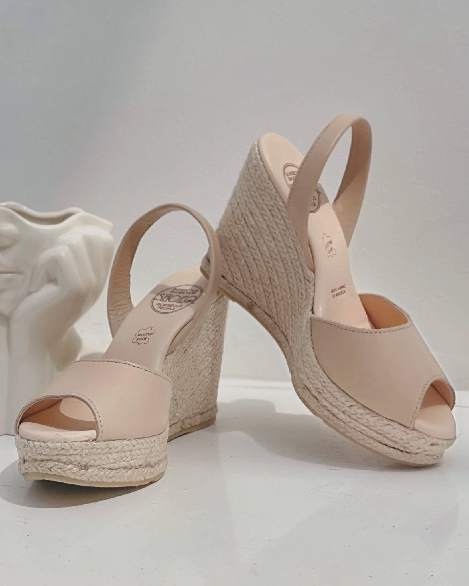High platform wedge sandals for women Dubai beige latte
