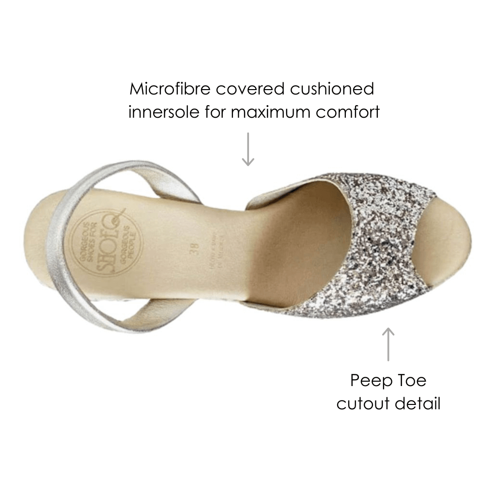 Roxy Wedge ('23 Edit) in Champagne Glitter - Shoeq