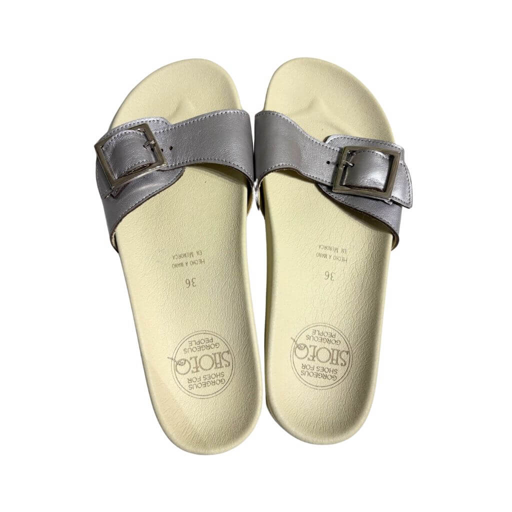 Sophia Slide in Platinum - Outlet Items - Shoeq